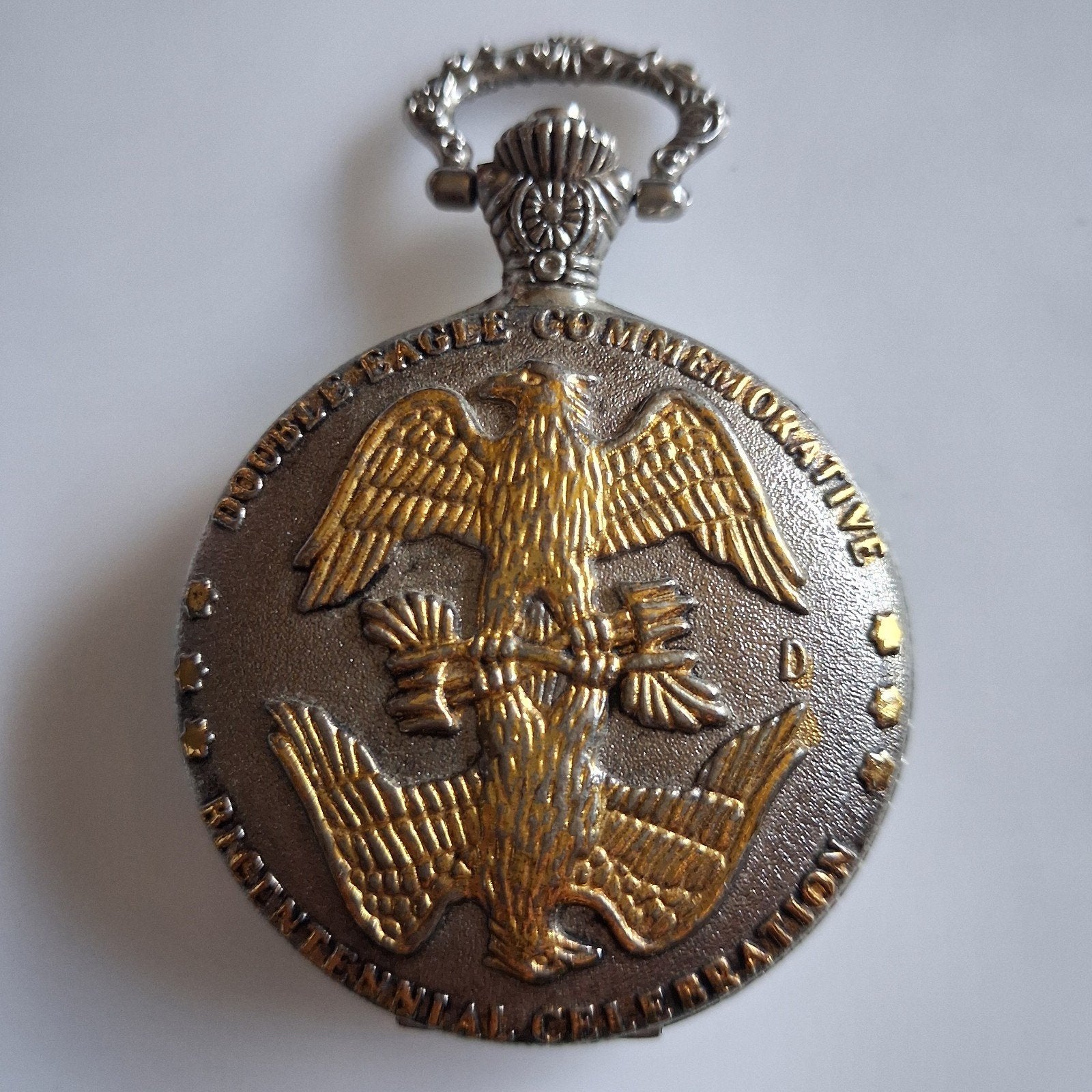 Dubbele adelaar zakhorloge, Overige merken, Zakhorloge, Staal, Verguld