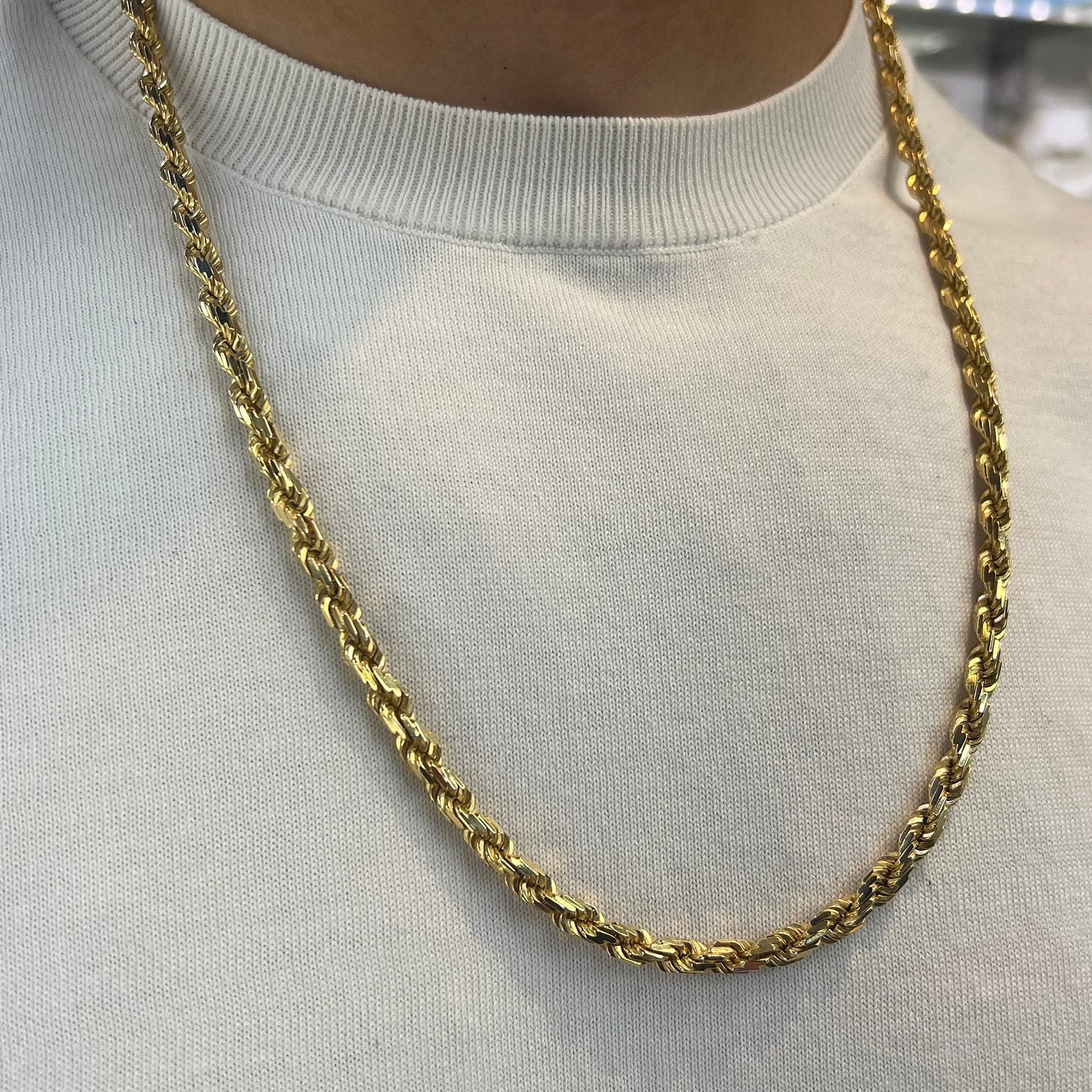 Prachtige 18k gouden massieve rope ketting 110gr 70 cm 5.3mm, Ophalen of Verzenden, Nieuw, Goud, Goud