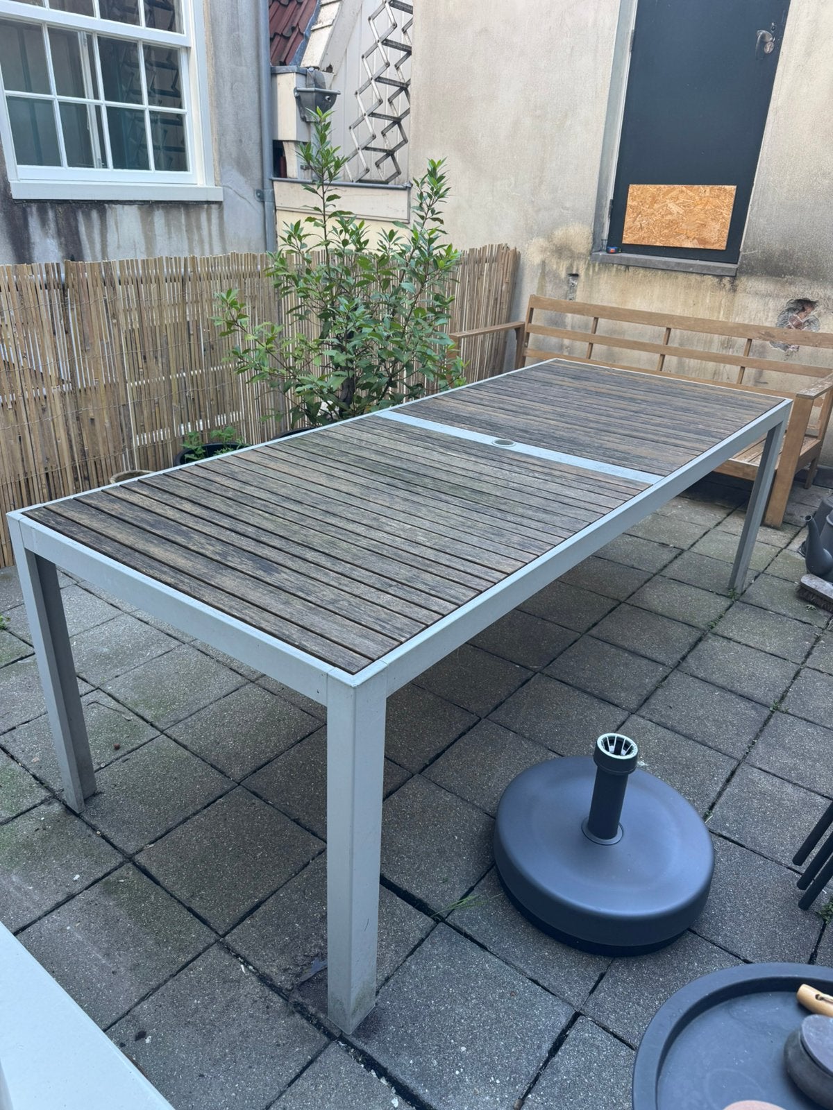 IKEA Tuintafel (220x90)- 6 persoons, Tuin en Terras, Tuintafels, Ophalen, Gebruikt, Rechthoekig, Aluminium