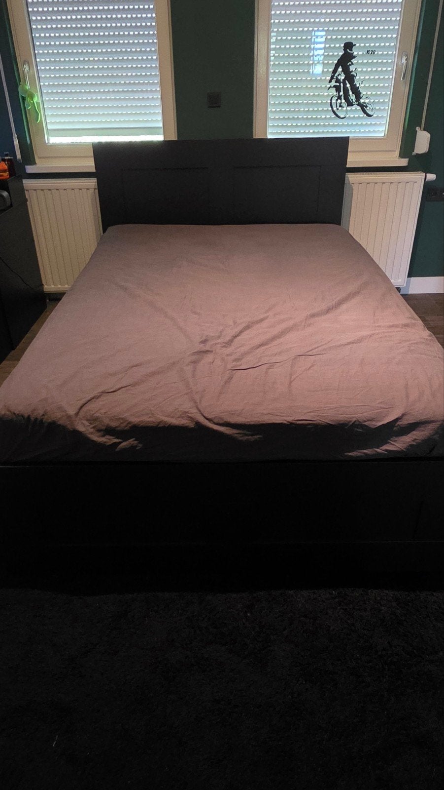 ikea brimnes bed 140 x 200, Ophalen, Zwart, 140 cm, Zo goed als nieuw
