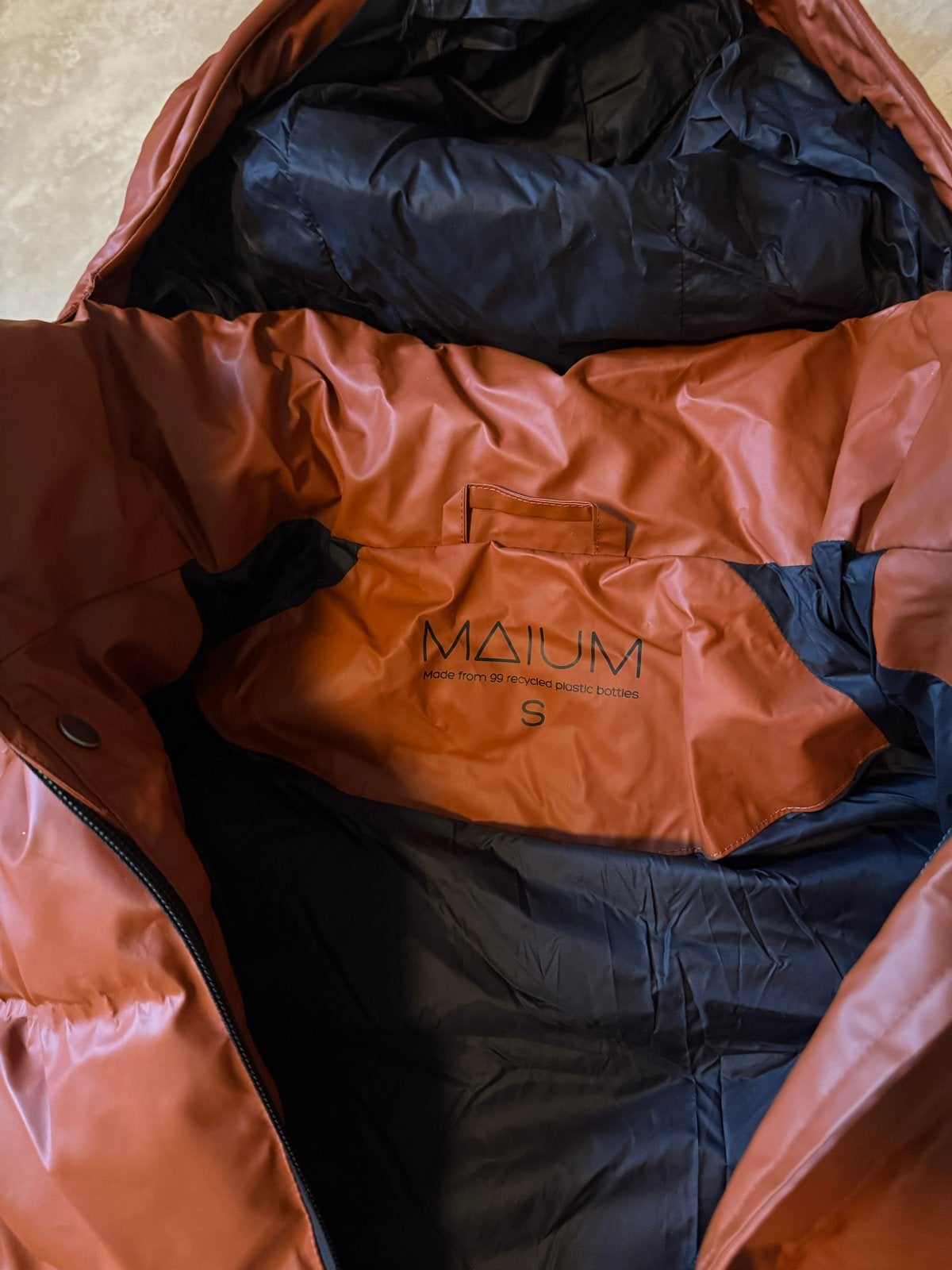 MAIUM Puffer Jacket - Terracotta - Maat S, Ophalen of Verzenden, Zo goed als nieuw, Maat 36 (S), Oranje