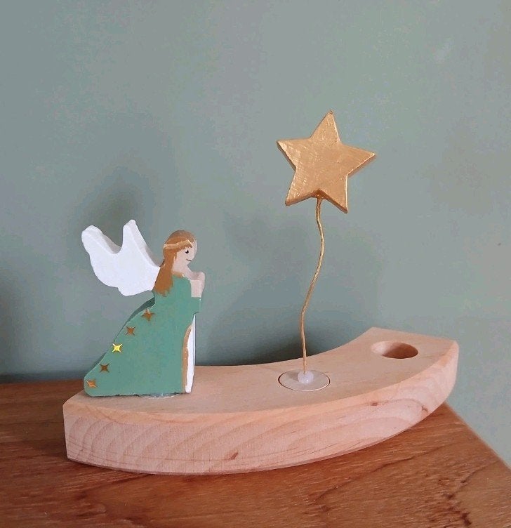 Jaarringsteker engel en ster kerststal, kerst oa grimm's, Ophalen of Verzenden