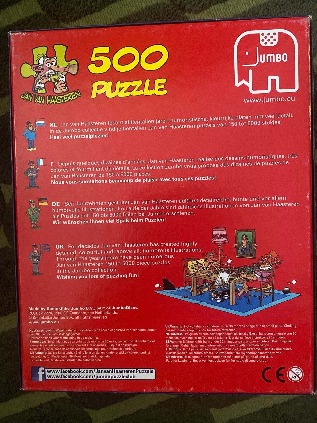 Jan van Haasteren 500 stukjes puzzel - Brandweer, Ophalen of Verzenden, Minder dan 500 stukjes, Gebruikt, Legpuzzel