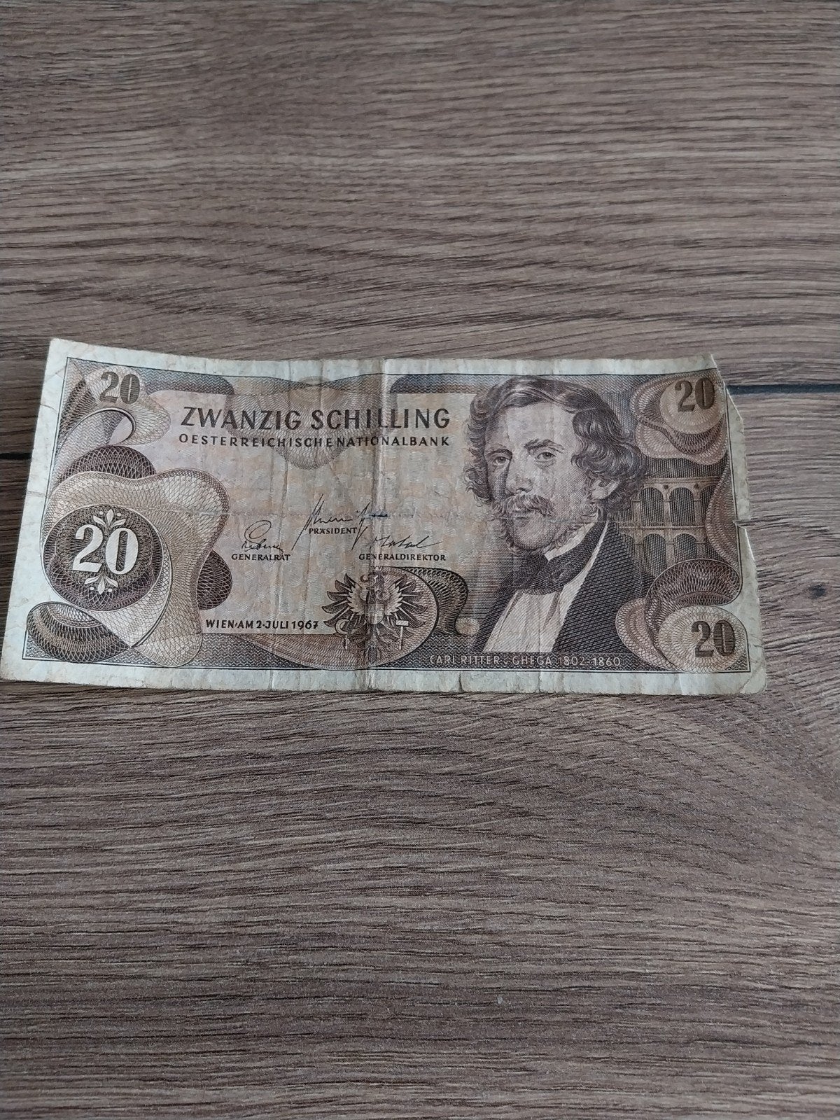 Oostenrijkse 20 Schilling bankbiljet uit 1967, Ophalen of Verzenden