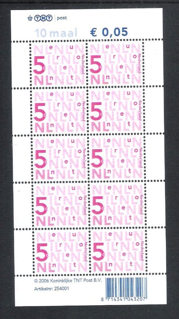 2136c blokje van 10 cijferzegels, Verzenden, Postfris