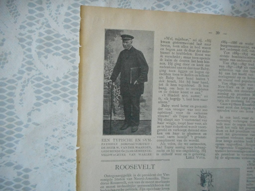 Waalre. W. v.d. Waarden. 60 Jaar gemeenteveldwachter. 1908., Verzamelen, Ophalen of Verzenden, 1980 tot heden, Nederland, Knipsel(s)