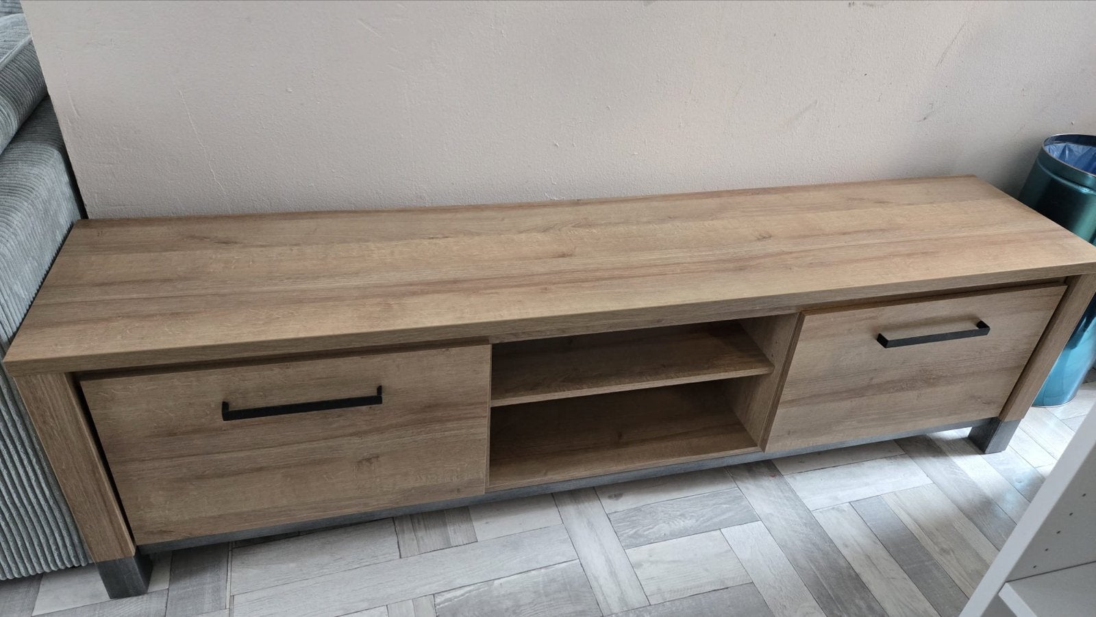 TV-meubel Finn - licht eikenkleur - 52x188x40 cm, Ophalen, 150 tot 200 cm, Zo goed als nieuw, Minder dan 100 cm