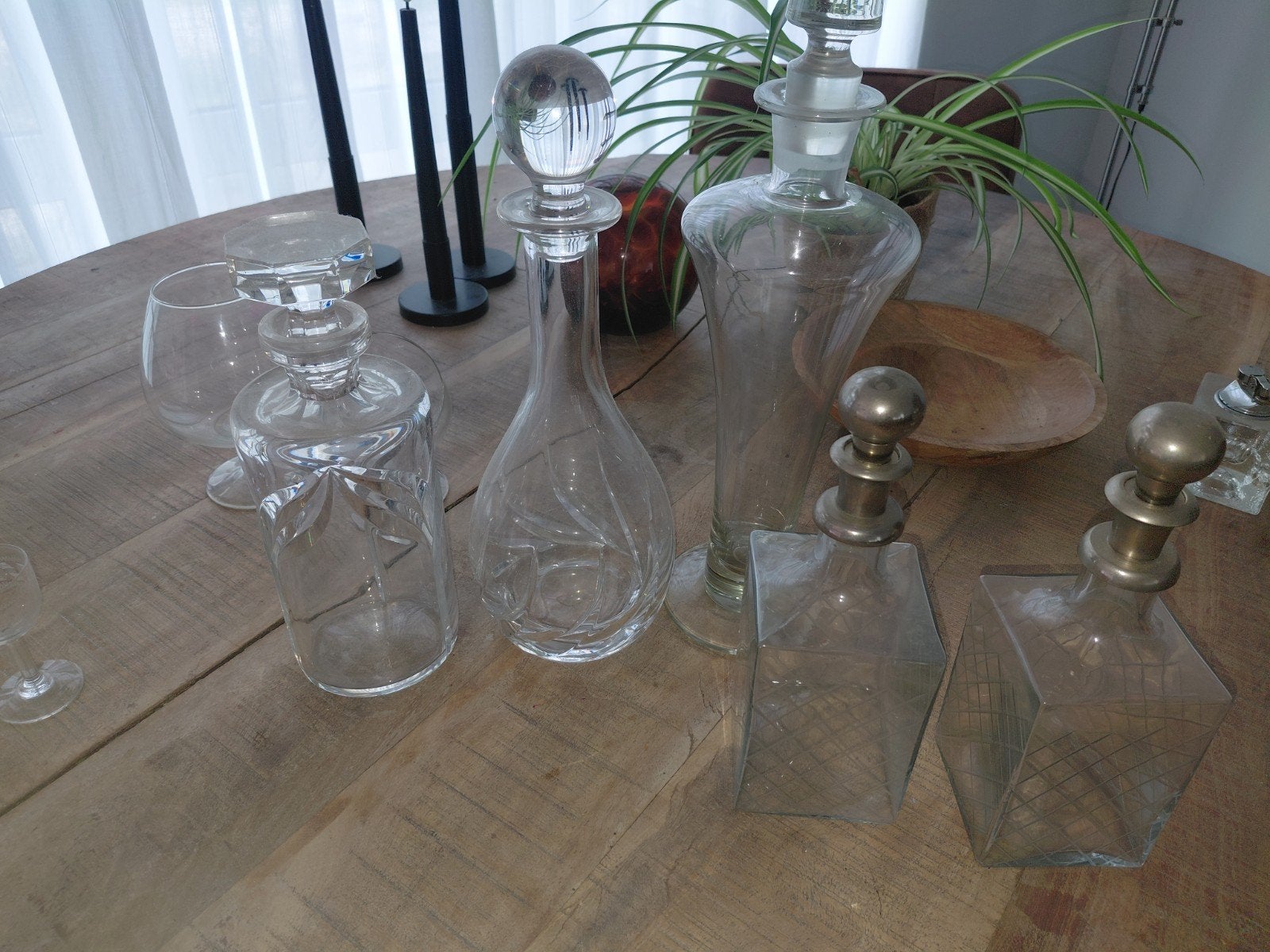 karaffen en likeur en diverse andere, sommigen kristal, Antiek en Kunst, Ophalen