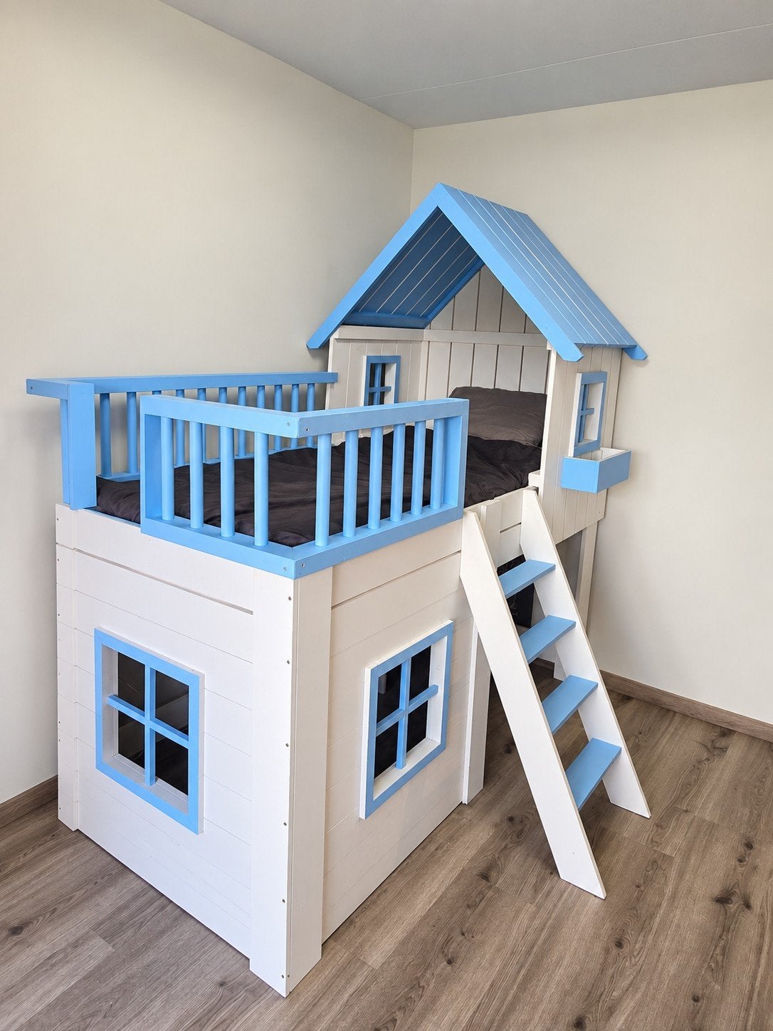 Kinderbed - Boomhut hoogslaper - uniek&handgemaakt-90x200, Ophalen of Verzenden
