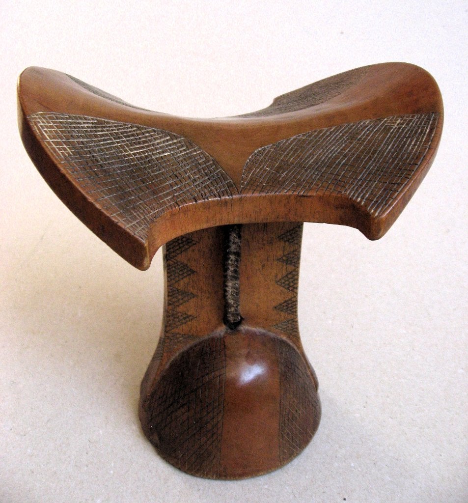 Antieke houten hoofdsteun Omo vallei Zuid Ethiopie, Hout, Bruin, Afrika, 18 cm