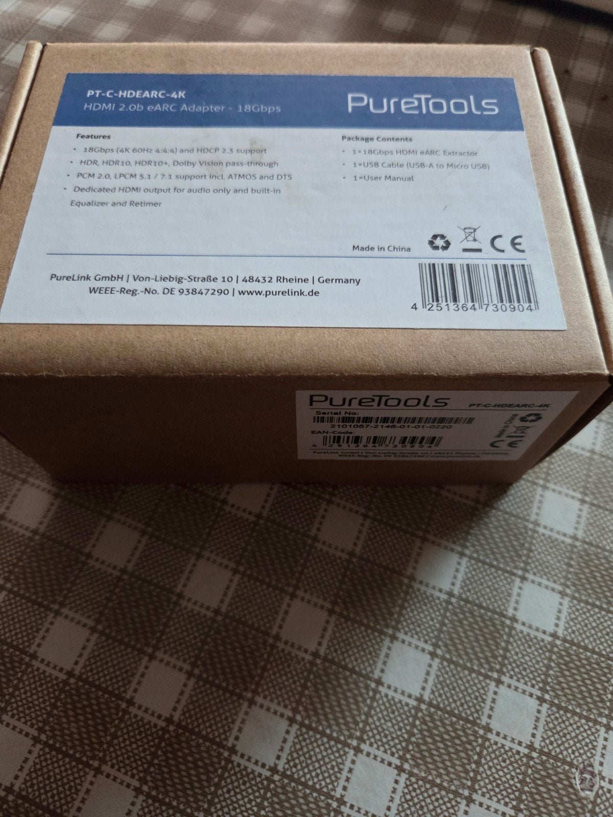 PureTools PT-C-HDEARC-4K eARC Adapter 4K (60Hz), Ophalen of Verzenden, Zo goed als nieuw
