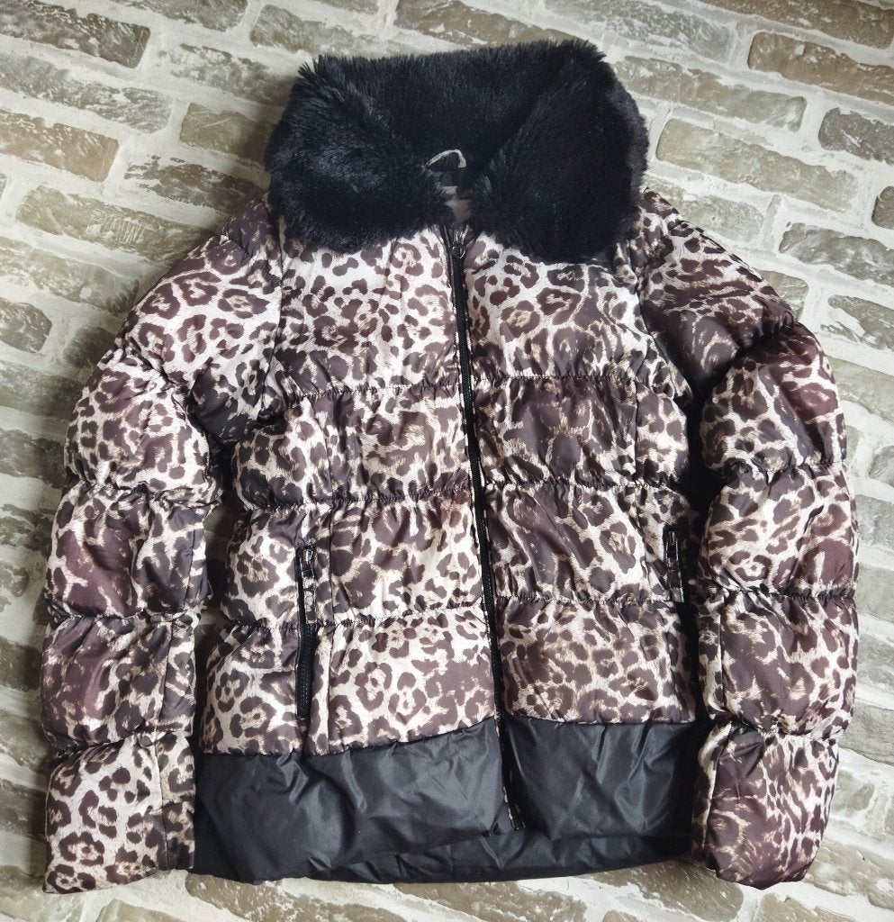 Nickelson Winterjas Leopard Maat S, Bruin, Nickelson, Ophalen of Verzenden, Zo goed als nieuw