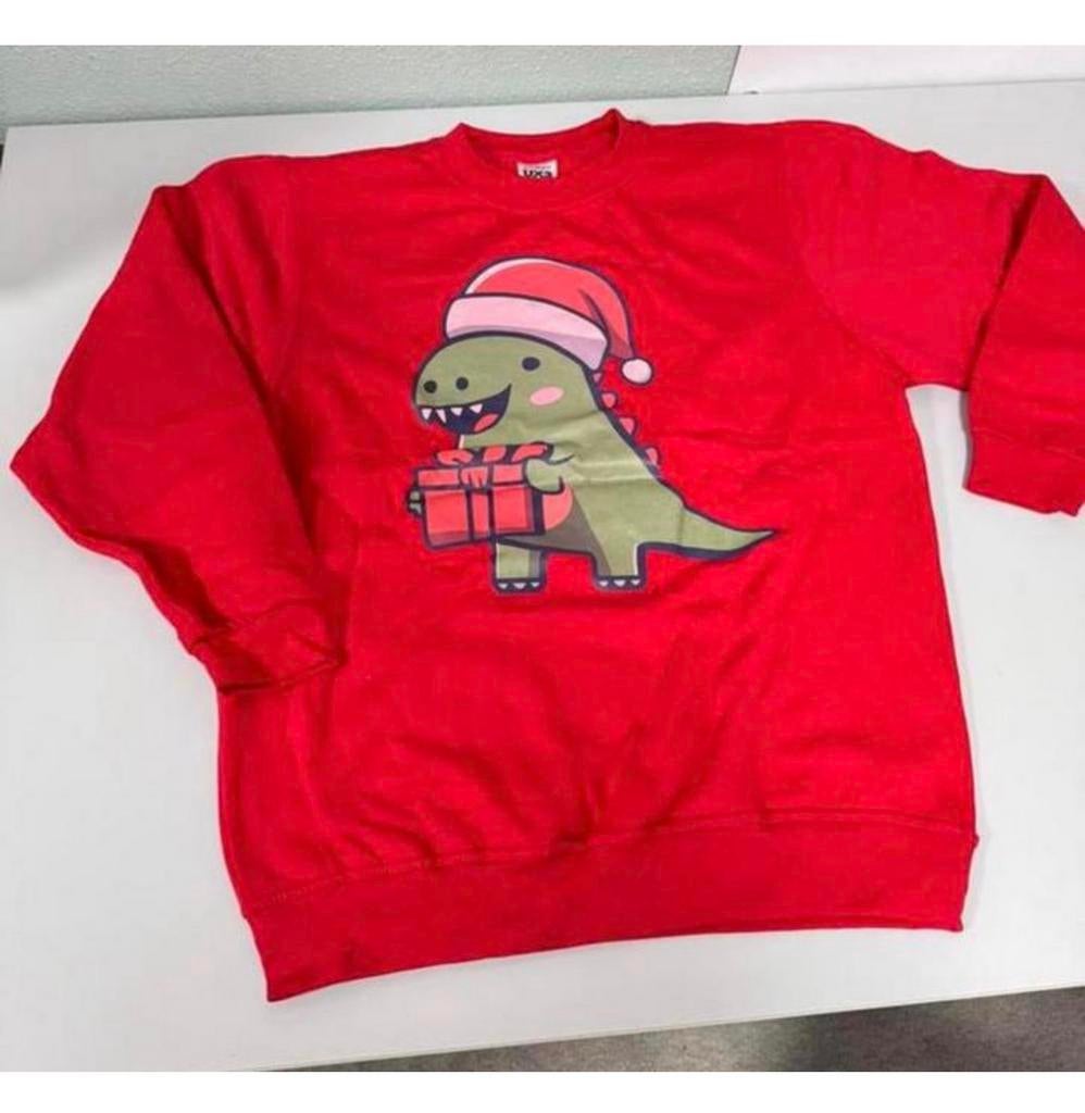 Dinosaurus Dino Christmas Kersttrui trui L rood sweater, Kleding | Heren, Maat 52/54 (L), Nieuw, Ophalen of Verzenden, H