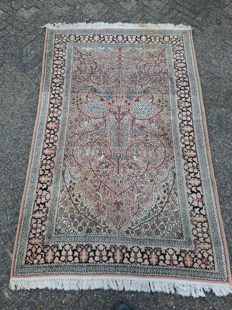 Vintage Perzisch tapijt - Handgeknoopt - 186x123 cm, Ophalen, Gebruikt, 100 tot 150 cm, Groen