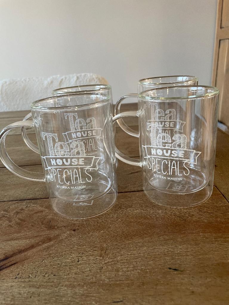 Rivièra Maison dubbelwandige theebekers, Huis en Inrichting, Keuken | Servies, Glas of Glazen, Nieuw, Ophalen of Verzenden, Glas