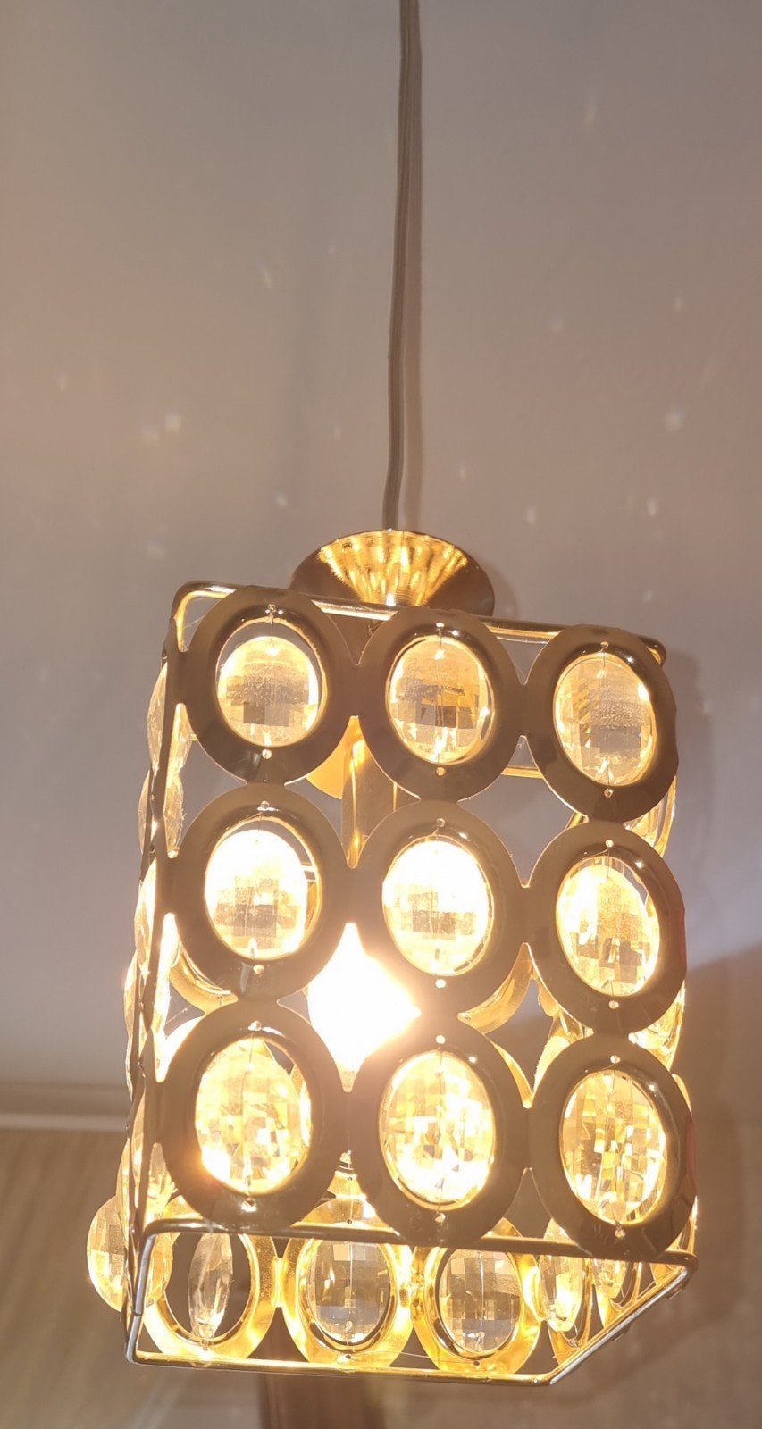 Moderne hanglamp voor slaapkamer of gang, Ophalen, Overige fittingen, Zo goed als nieuw, Glas