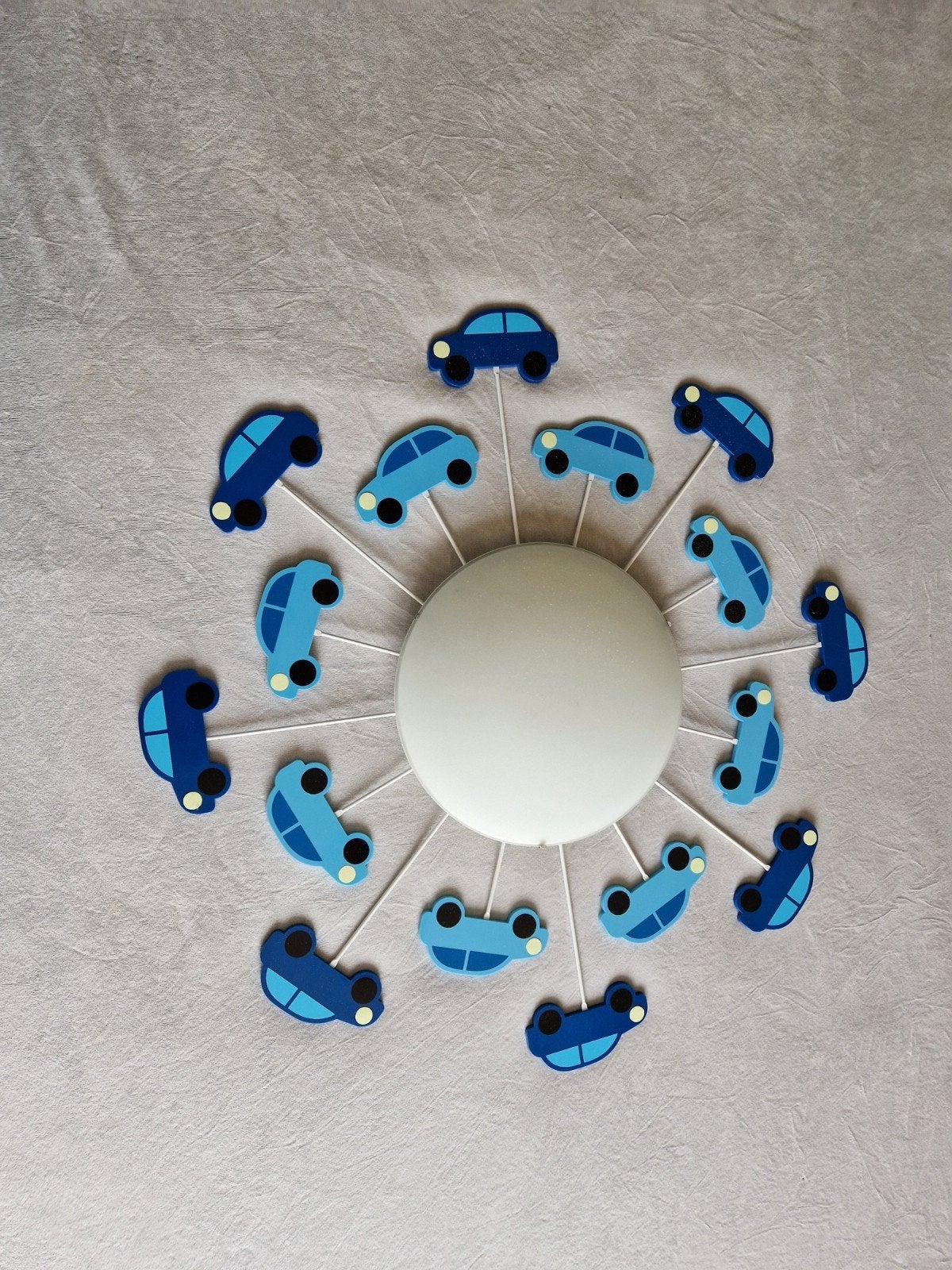 Kinderlamp Plafondlamp Auto's Jongenskamer, E27 (groot), Zo goed als nieuw, Ophalen, Blauw
