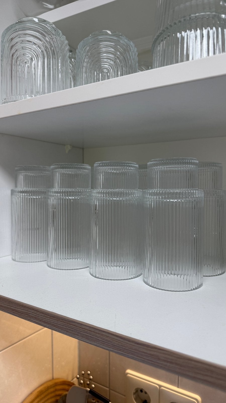 Lange drinkglazen met rib, Ophalen, Zo goed als nieuw, Overige typen