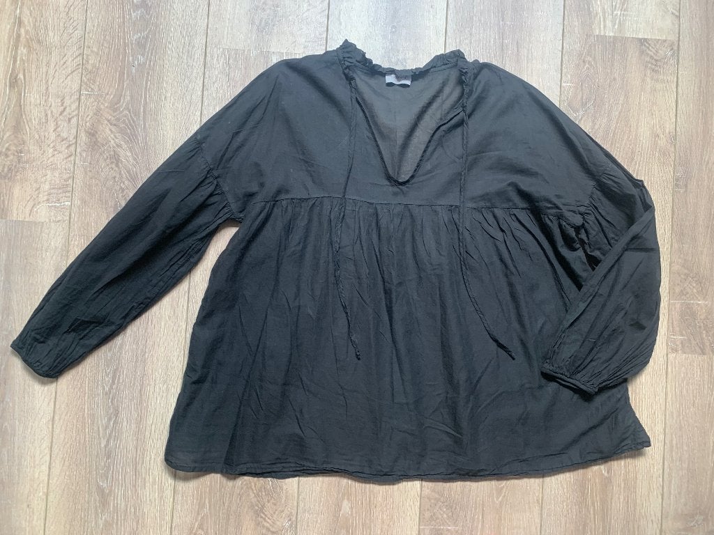 Susy Mix blouse transparant zwart grijs S/36, Kleding | Dames, Verzenden, Zwart, Susy Mix, Zo goed als nieuw