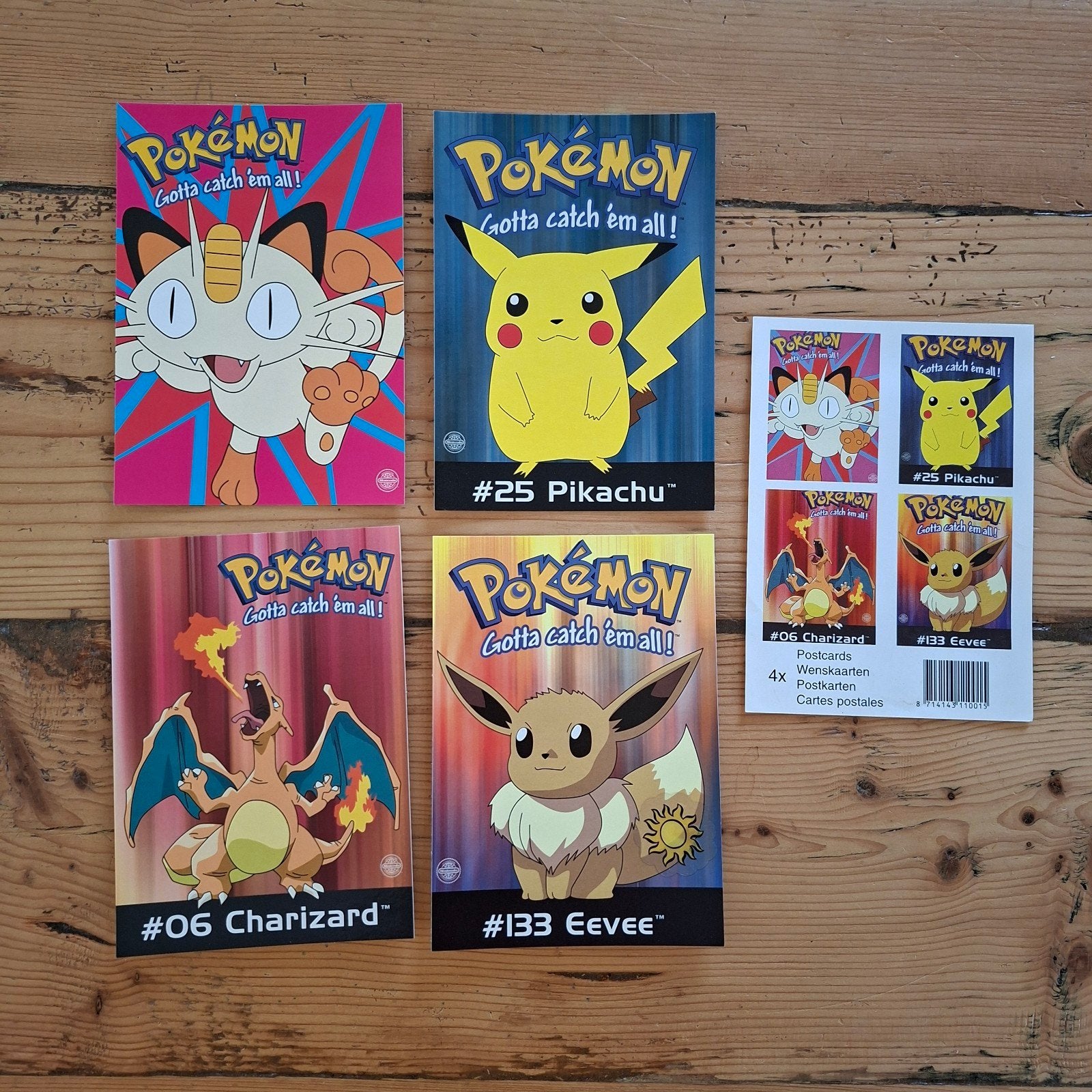 Pokemon blanco ansichtkaarten 4 stuks, Ophalen of Verzenden, Meerdere kaarten