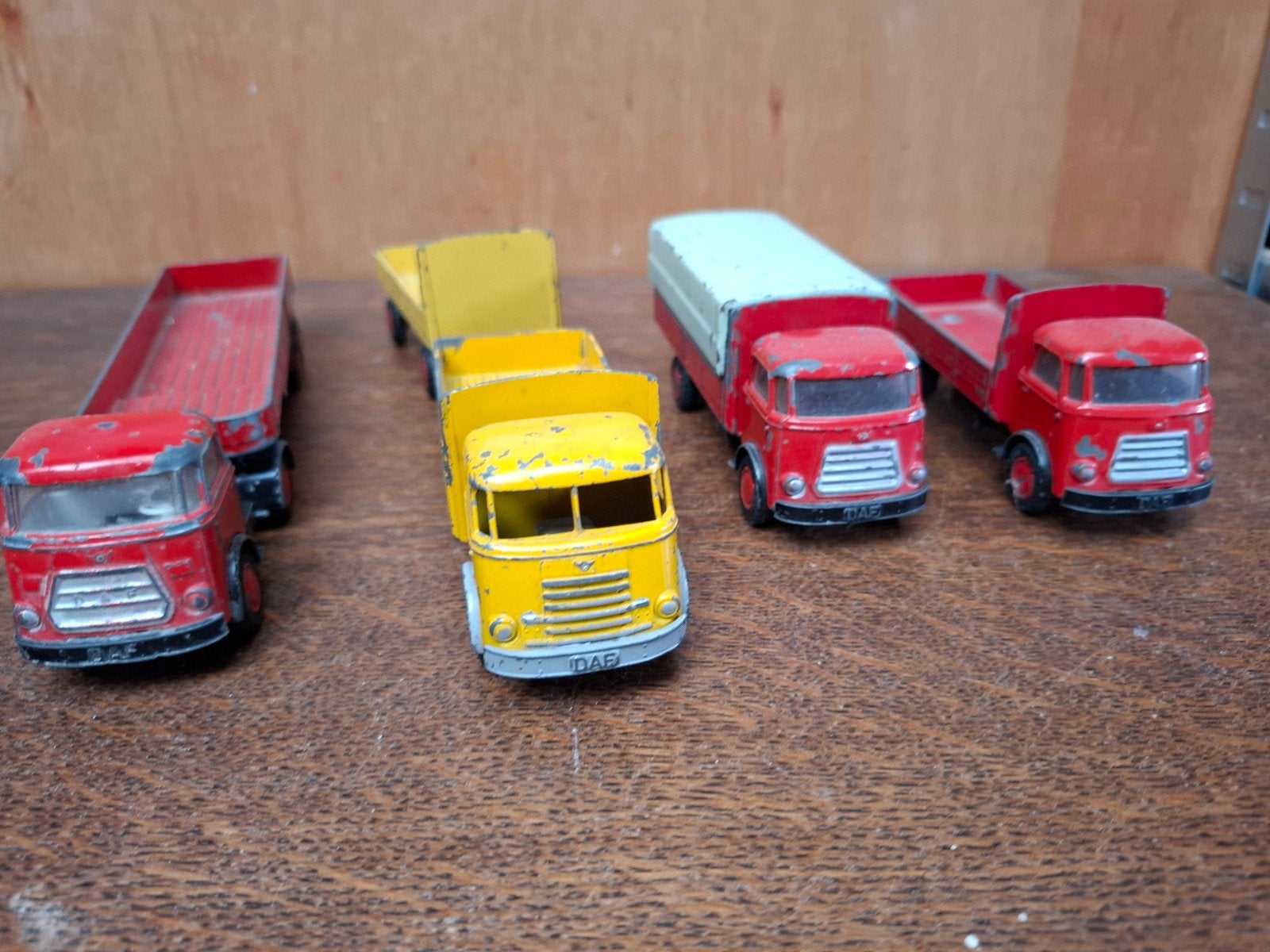 Vintage DAF Speelgoed Vrachtwagens - Set van 4, Ophalen of Verzenden