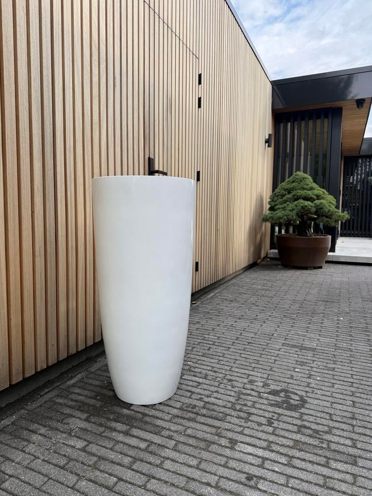 Grote witte bloempot, 100cm hoog, 47cm diameter, Tuin en Terras, Bloembakken en Plantenbakken, Ophalen, Overige materialen, 100 cm of meer