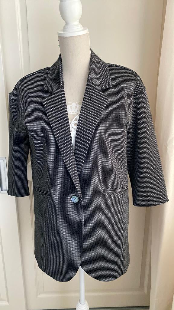 Jasje Colbert maat 40 Zwart Wit Merk Benetton NIEUW, Maat 38/40 (M), Benetton, Zwart, Nieuw