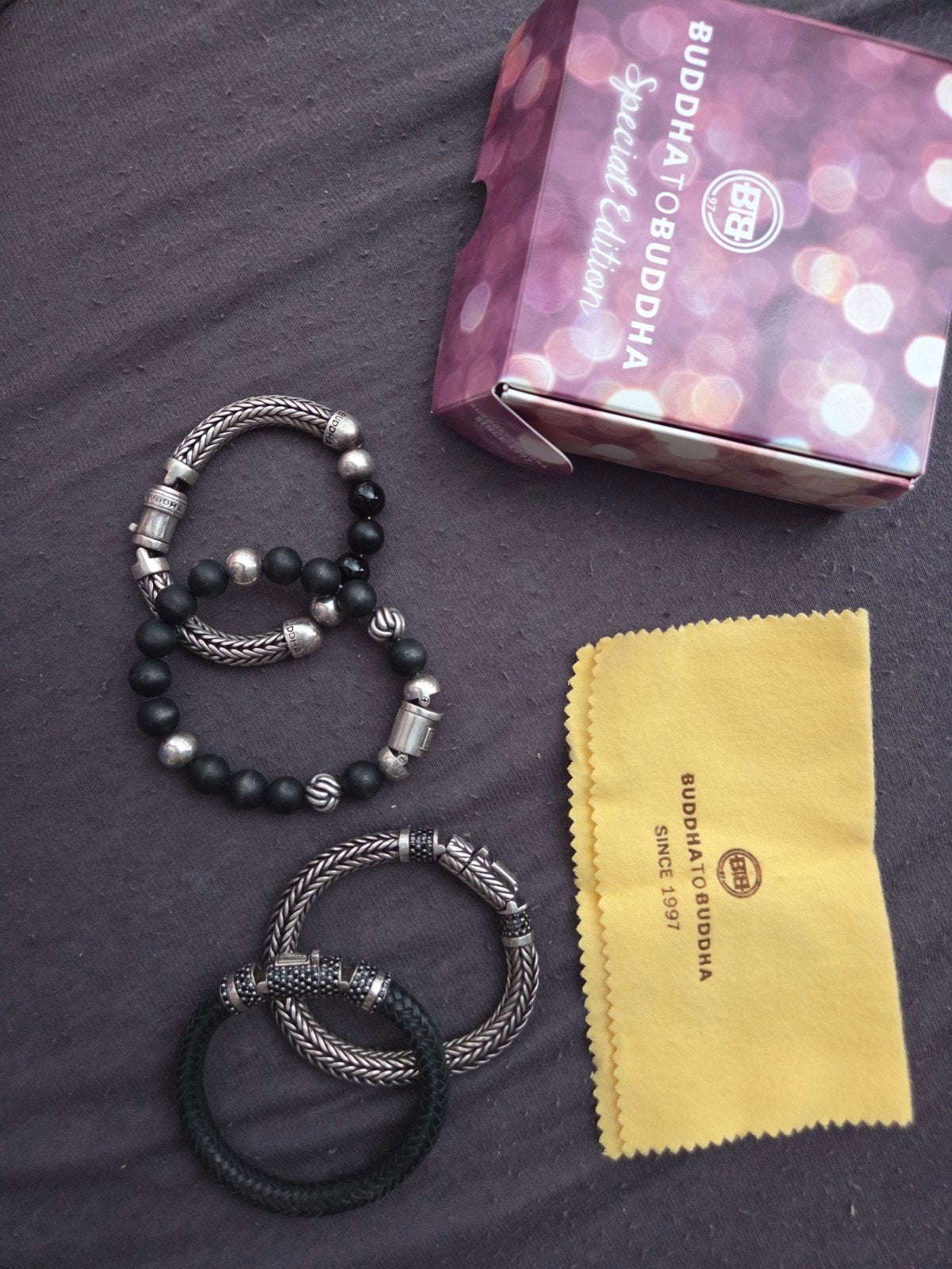 4 Buddha to Buddha armbanden, damesmaten, Ophalen of Verzenden, Nieuw, Zwart, Leer