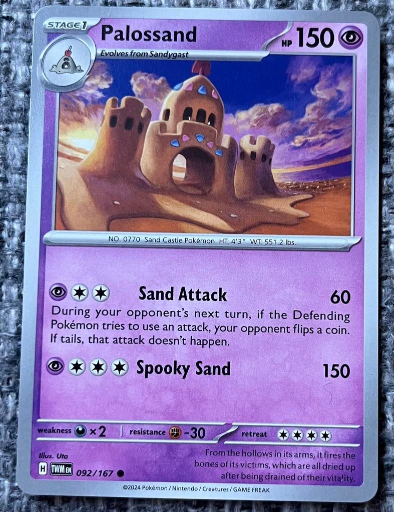 Pokémonkaart Palossand (770) •Twilight Masquerade (092/167), Verzenden, Nieuw, Losse kaart
