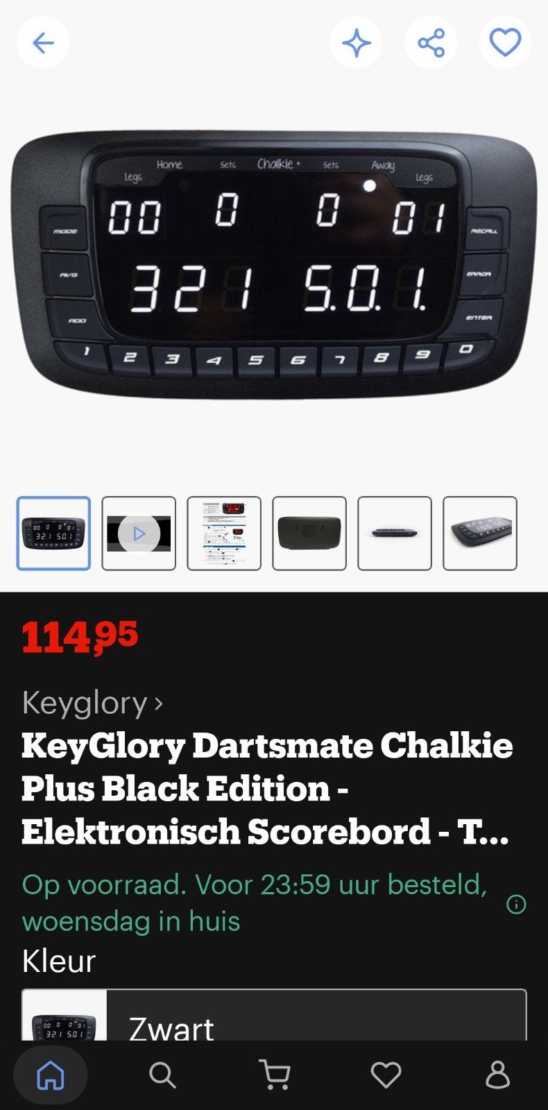 KeyGlory Dartsmate Chalkie Plus Black Edition Scorebord, Ophalen of Verzenden, Zo goed als nieuw, Overige typen, Elektronisch