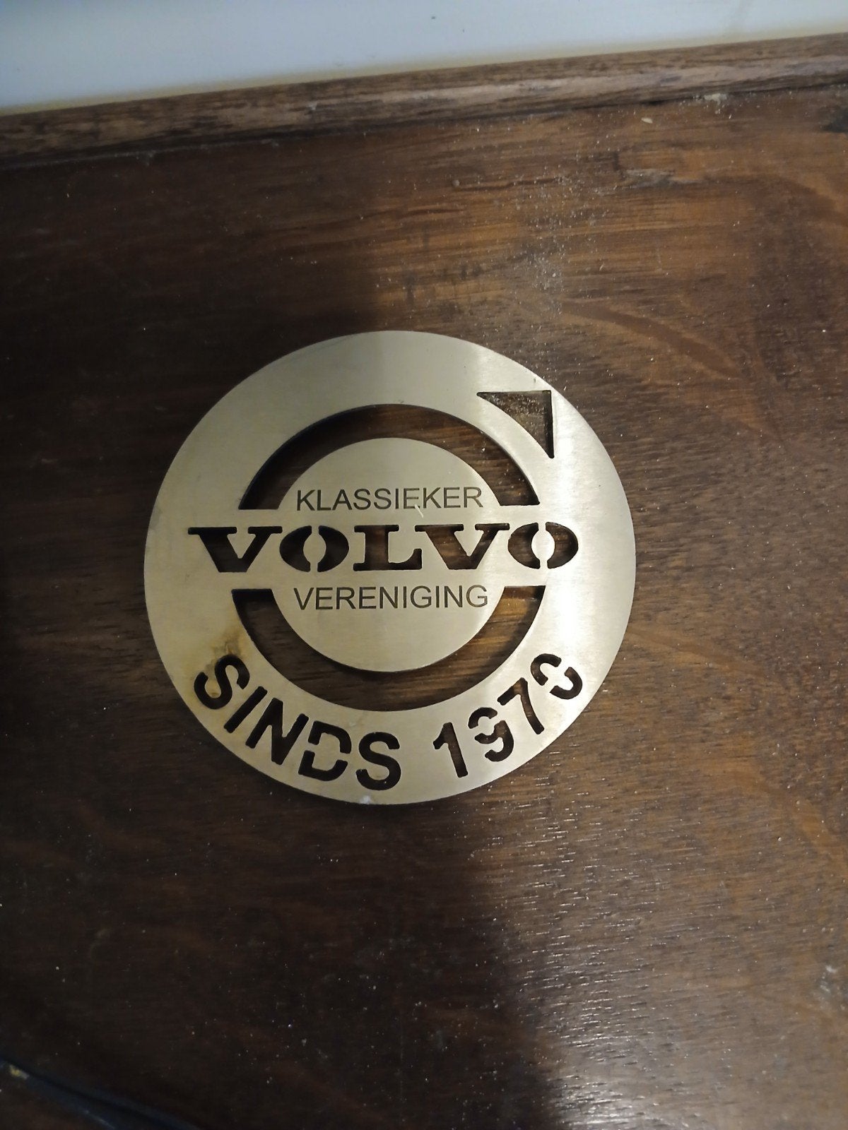 Volvo Klassieker Vereniging Plaquette - Sinds 1973 - 10 cm, Gebruikt, Niet van toepassing, Niet van toepassing, Ophalen of Verzenden