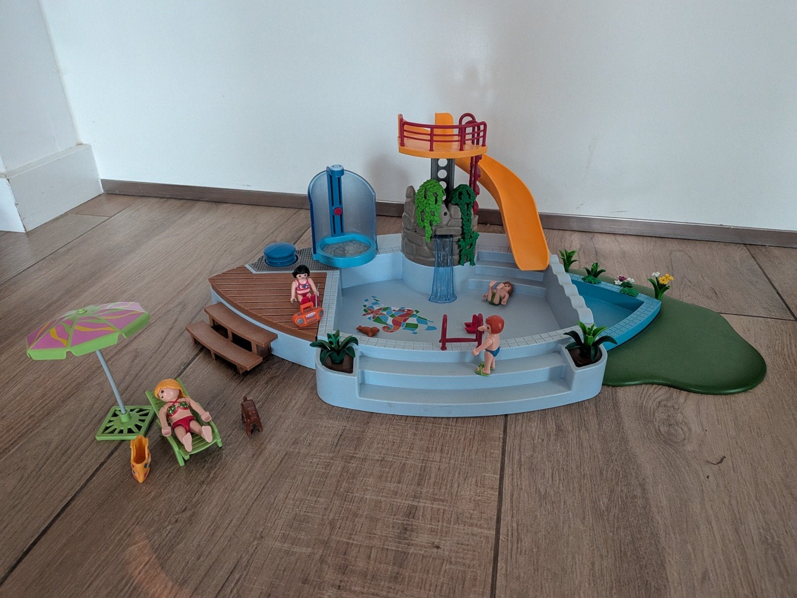 Playmobil zwembad met glijbaan en figuren, Kinderen en Baby's, Ophalen, Gebruikt, Complete set, Overige typen