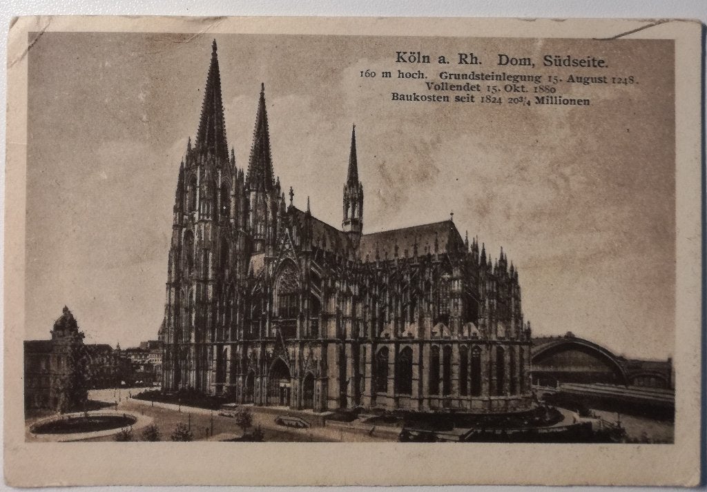 1928       KEULEN        DOM        Südseite, 5 p, Ophalen of Verzenden, 1920 tot 1940, Gelopen, Duitsland