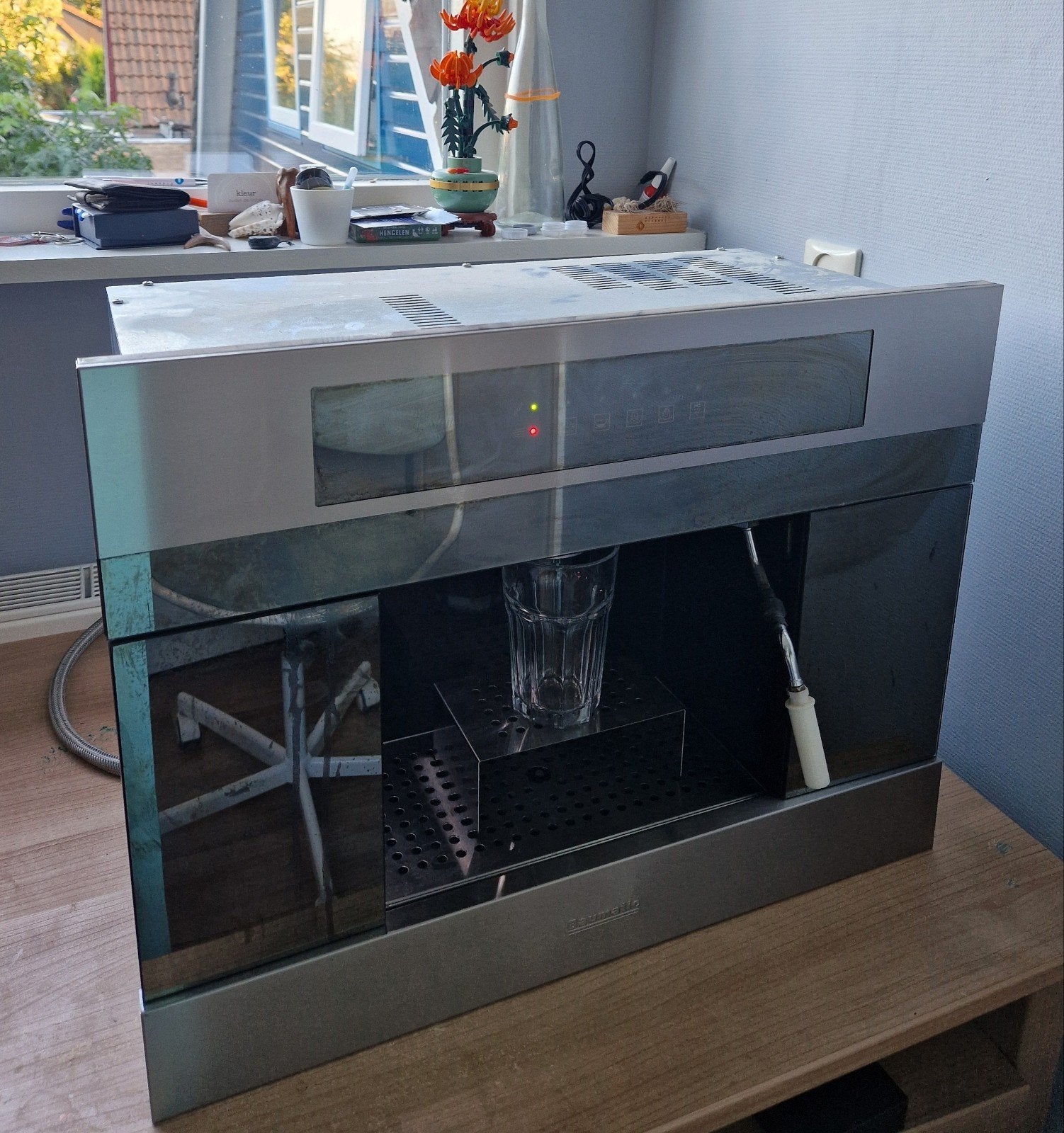 Baumatic RVS Inbouw Espressomachine / Koffiemachine –NETJES!, Ophalen, Espresso apparaat, Gemalen koffie, Zo goed als nieuw