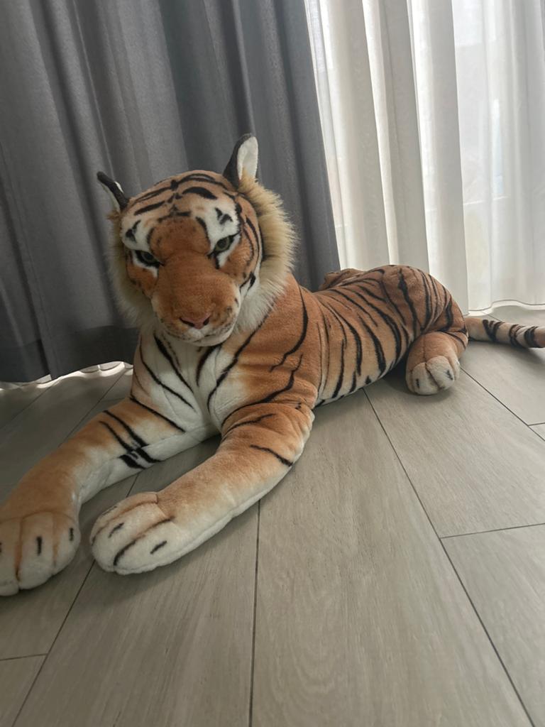 Grote realistische tijger knuffel, Ophalen of Verzenden, Zo goed als nieuw, Tijger