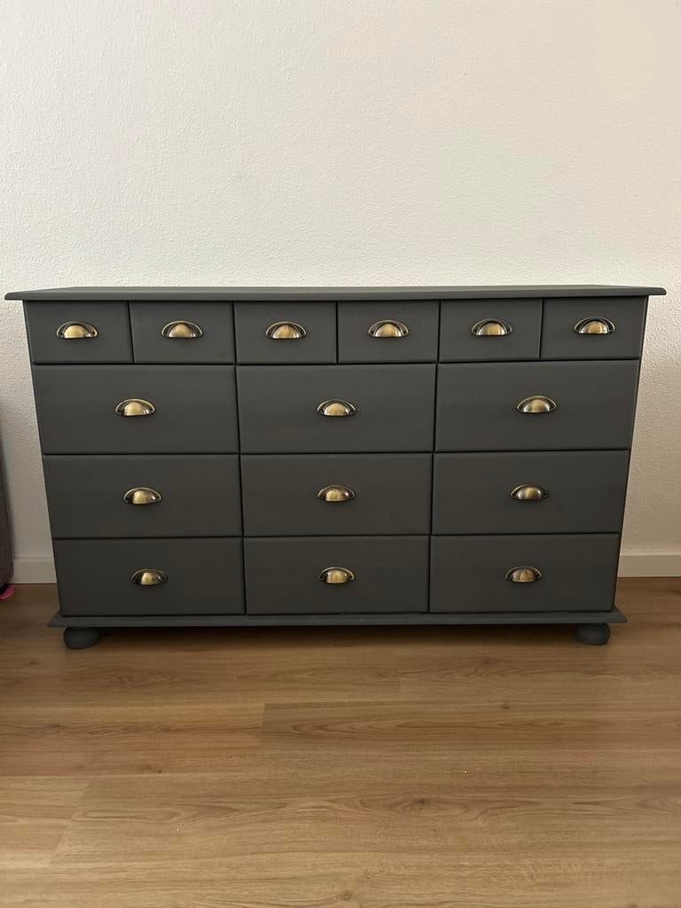 Apothekerskast Ladekast Vintage Brocante Opbergkast Kast, Ophalen, 5 laden of meer, 50 tot 100 cm, Zo goed als nieuw