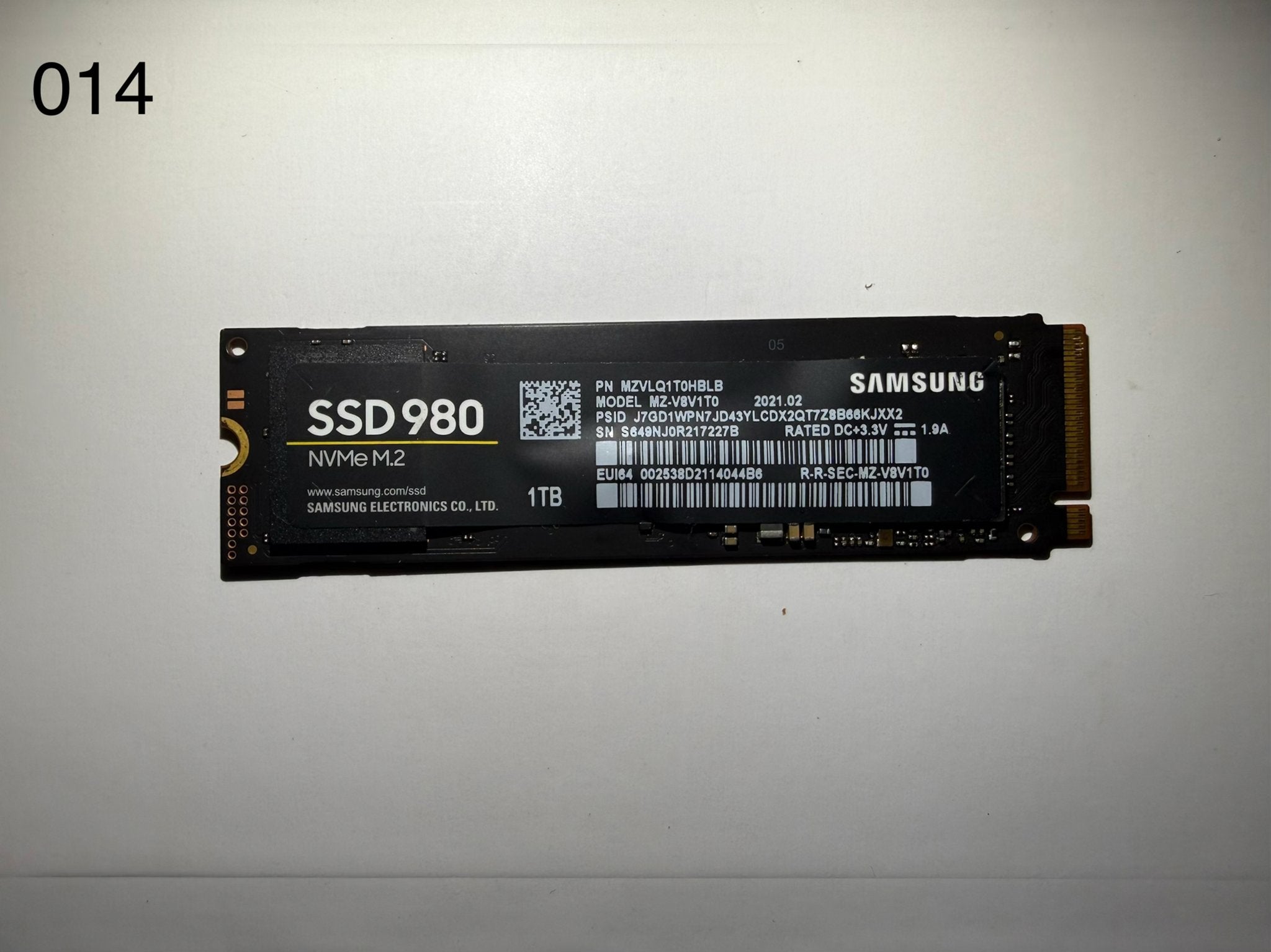 014 Samsung SSD 980 NVMe M.2 1TB 18 uur, Computers en Software, Harde schijven, Intern, Server, Ophalen of Verzenden, Zo goed als nieuw