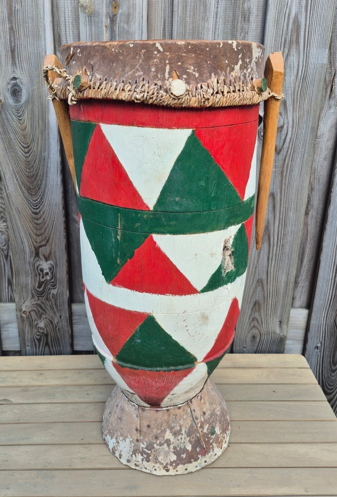 Authentieke Burundi Trommel - 67 cm hoog, 32 cm diameter, Ophalen of Verzenden, Gebruikt, Trommel