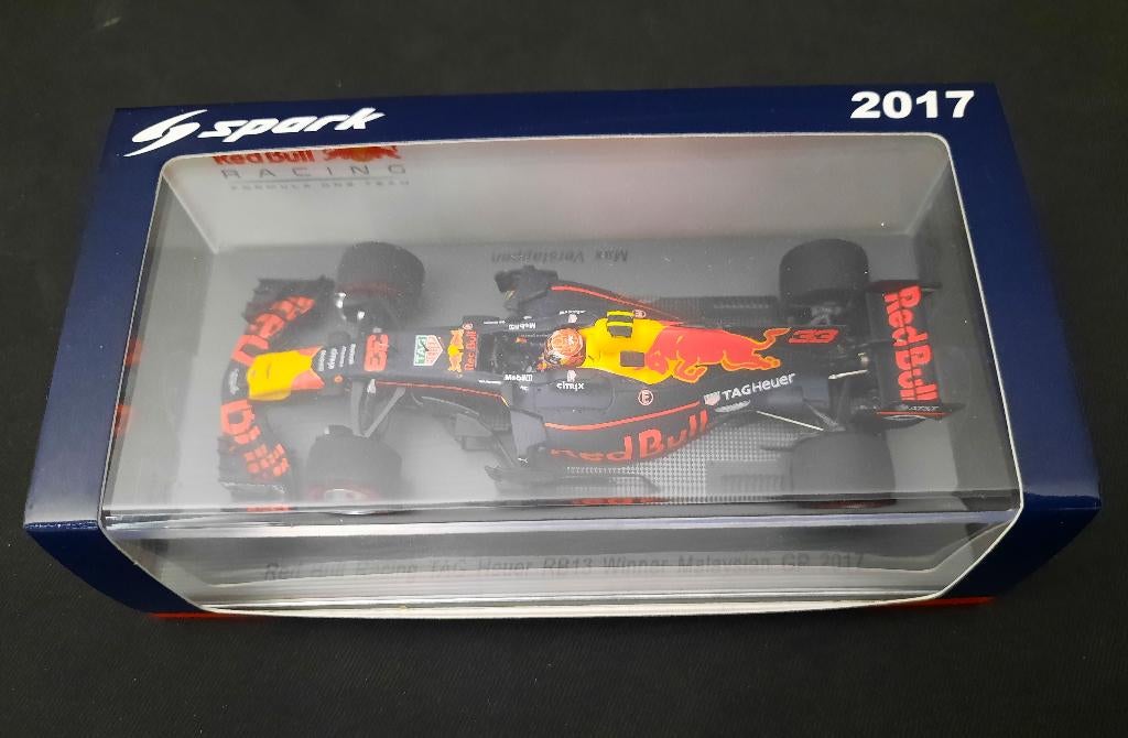 Spark Max Verstappen Red Bull RB13 2e overwinning 2017, Hobby en Vrije tijd, Modelauto's | 1:43, Ophalen of Verzenden, Nieuw, Auto
