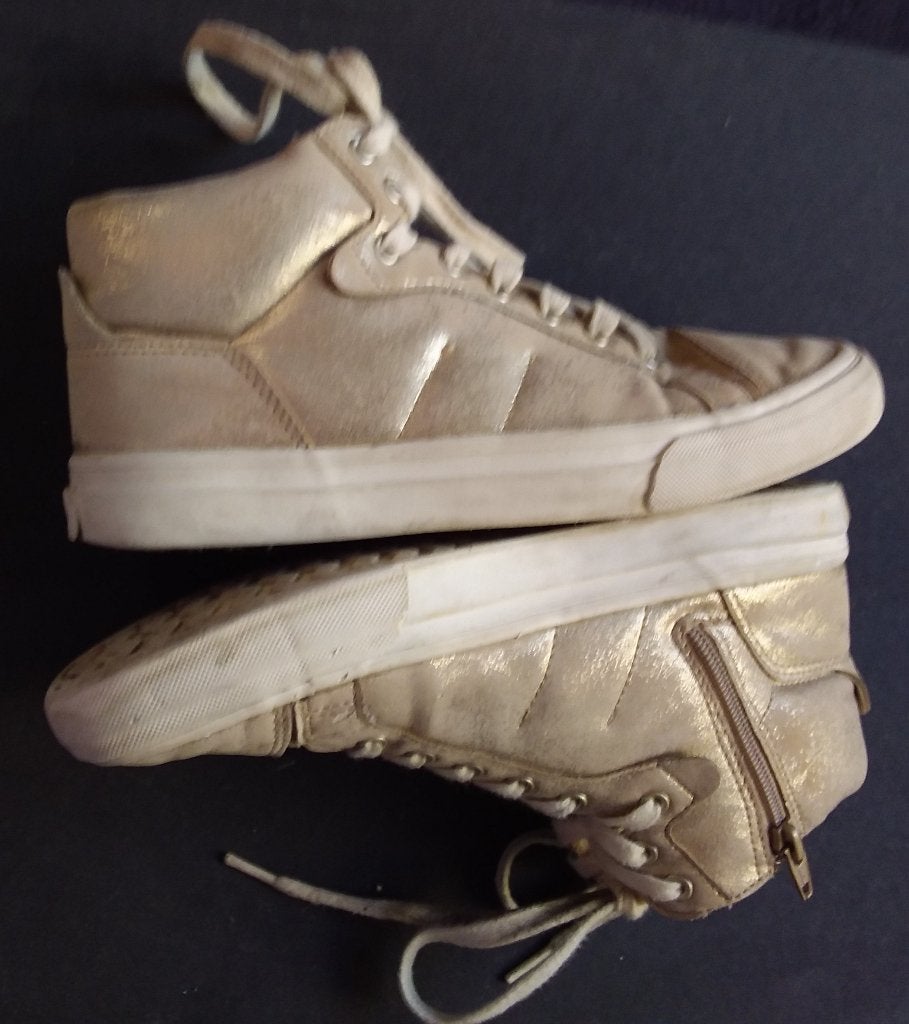 ZARA KIDS HIGH TOP SNEAKERS (hoge beige gympies) - maat 35, Ophalen, Gebruikt, Zara, Jongen of Meisje