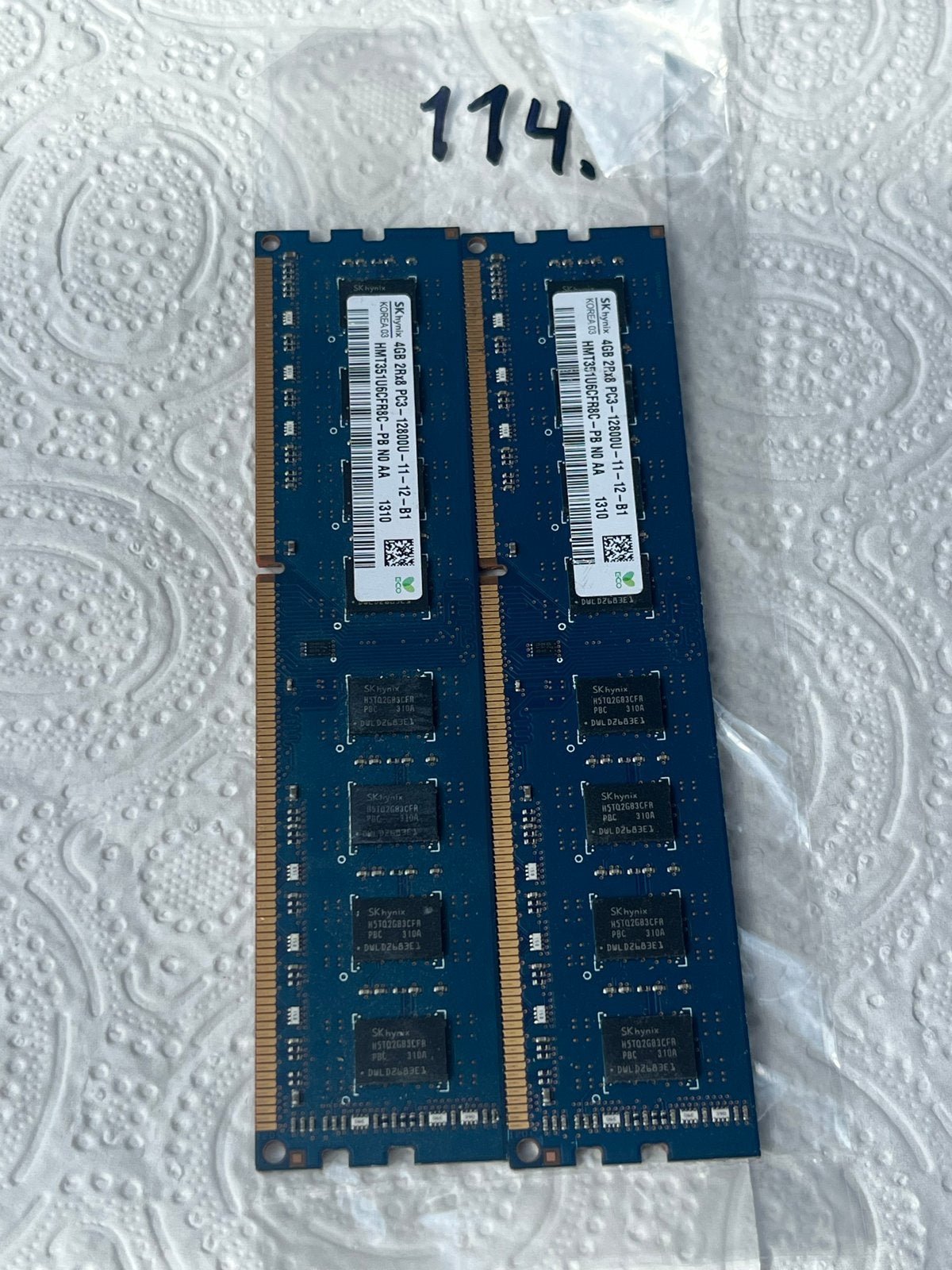 #114- 2x 4GB DDR3 RAM Geheugen 8GB totaal - SK Hynix 12800U, Verzenden, Server, 8 GB, DDR3