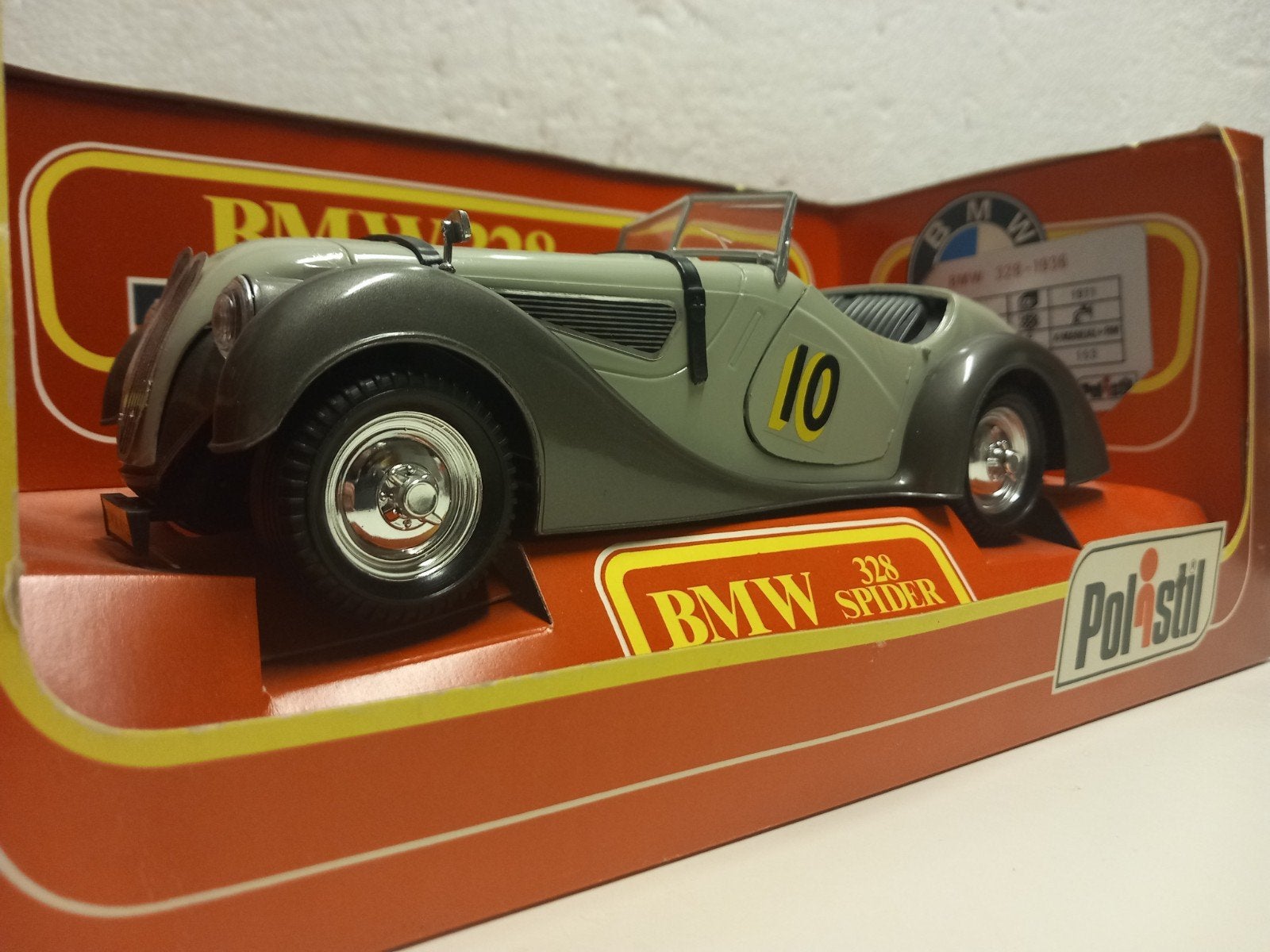 BMW 328 Spyder Roadster Polistil metal 1:16 KRD, Ophalen of Verzenden, Zo goed als nieuw, Auto, Overige merken