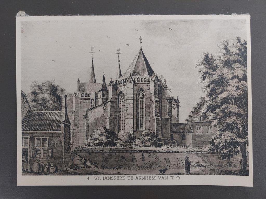 4 / Arnhem Sint Janskerk   Lichtdruk 1922, Antiek en Kunst, Ophalen of Verzenden