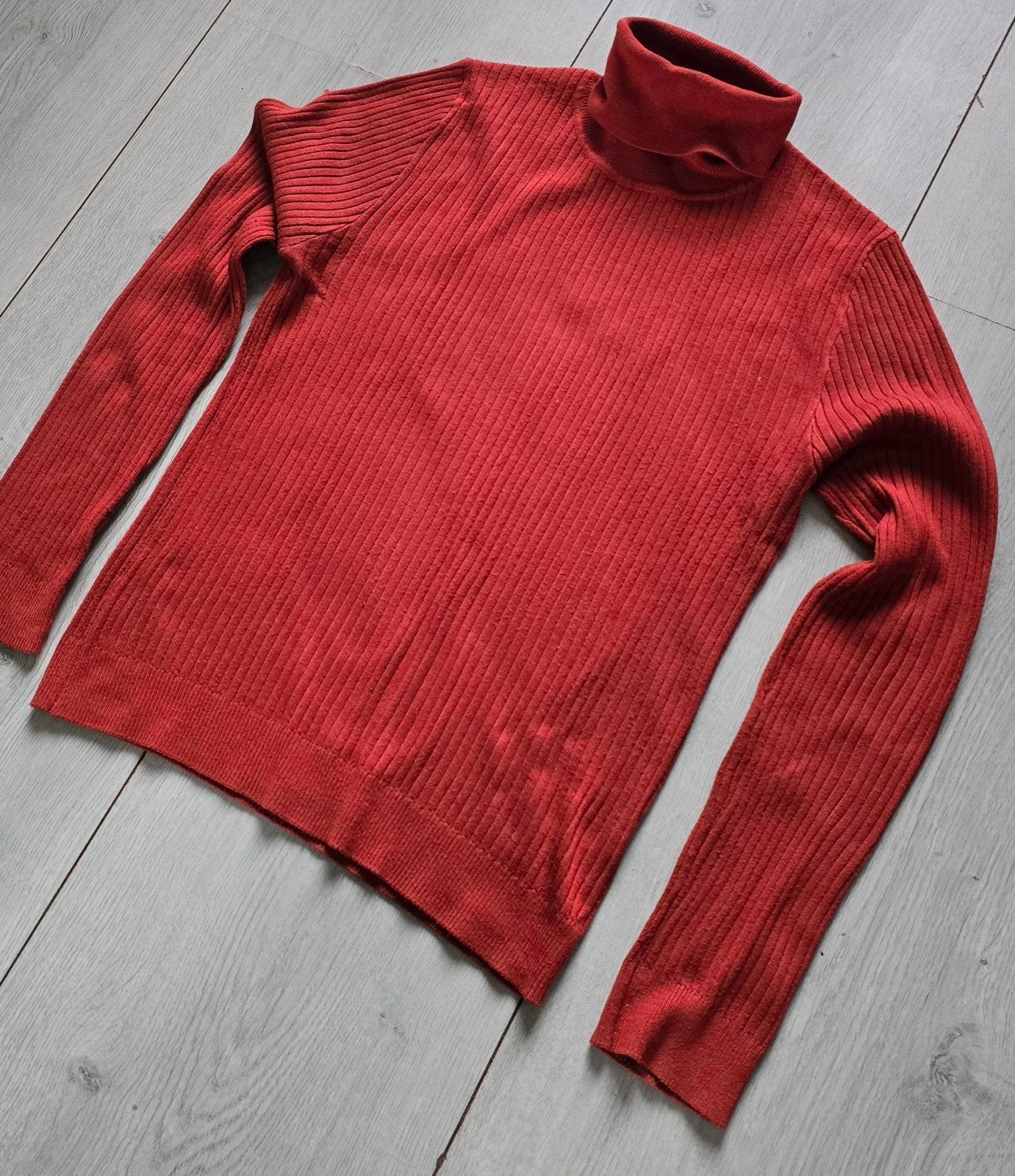 Primark Rood/bruine Ribgebreide Coltrui Maat M, Maat 38/40 (M), Primark, Ophalen of Verzenden, Gedragen