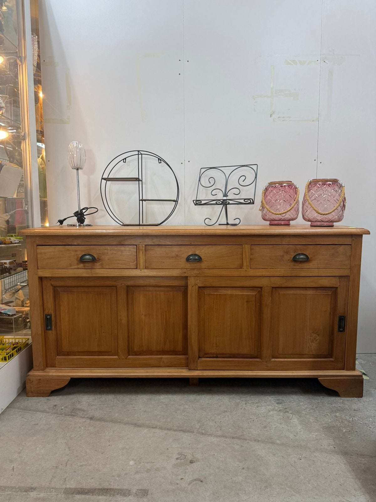 Massief teakhouten dressoir, Huis en Inrichting, Ophalen, 150 tot 200 cm, Teakhout, Zo goed als nieuw
