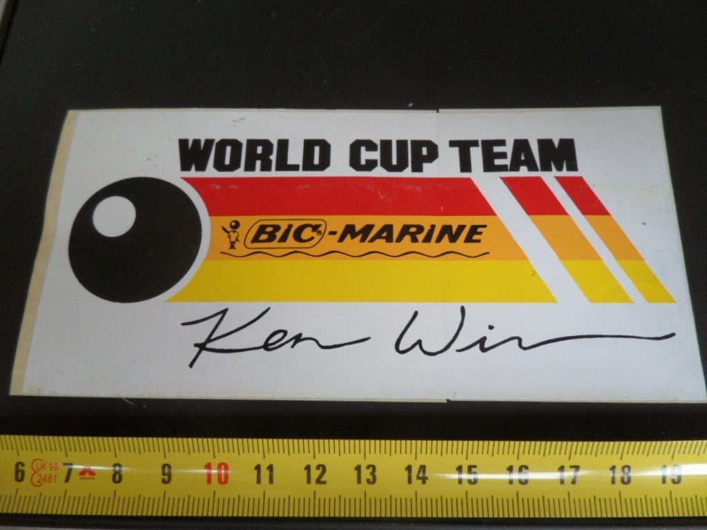 sticker BIC - Marine  World Cup Team  Ken Win, Ophalen of Verzenden, Zo goed als nieuw