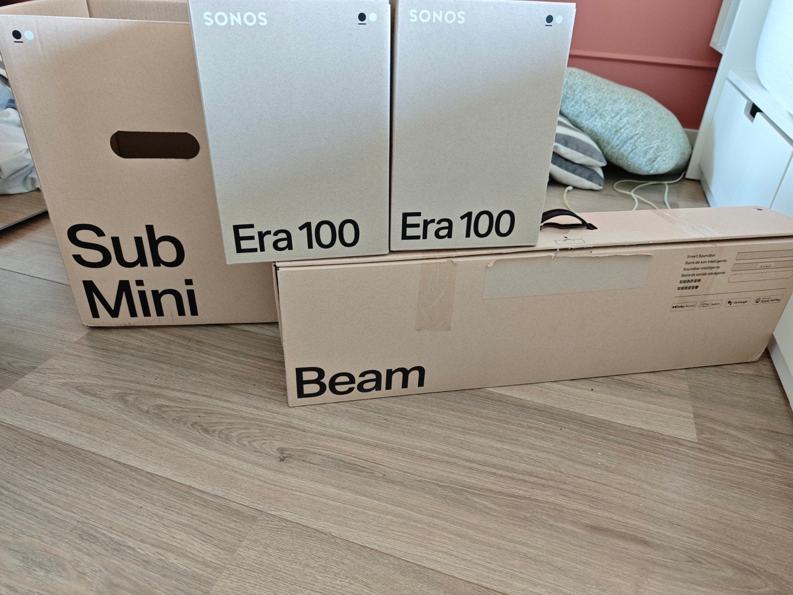 Sonos set beam gen 2 + sub mini + 2x era 100, Ophalen of Verzenden, Zo goed als nieuw, Minder dan 25 cm, 50 tot 100 cm