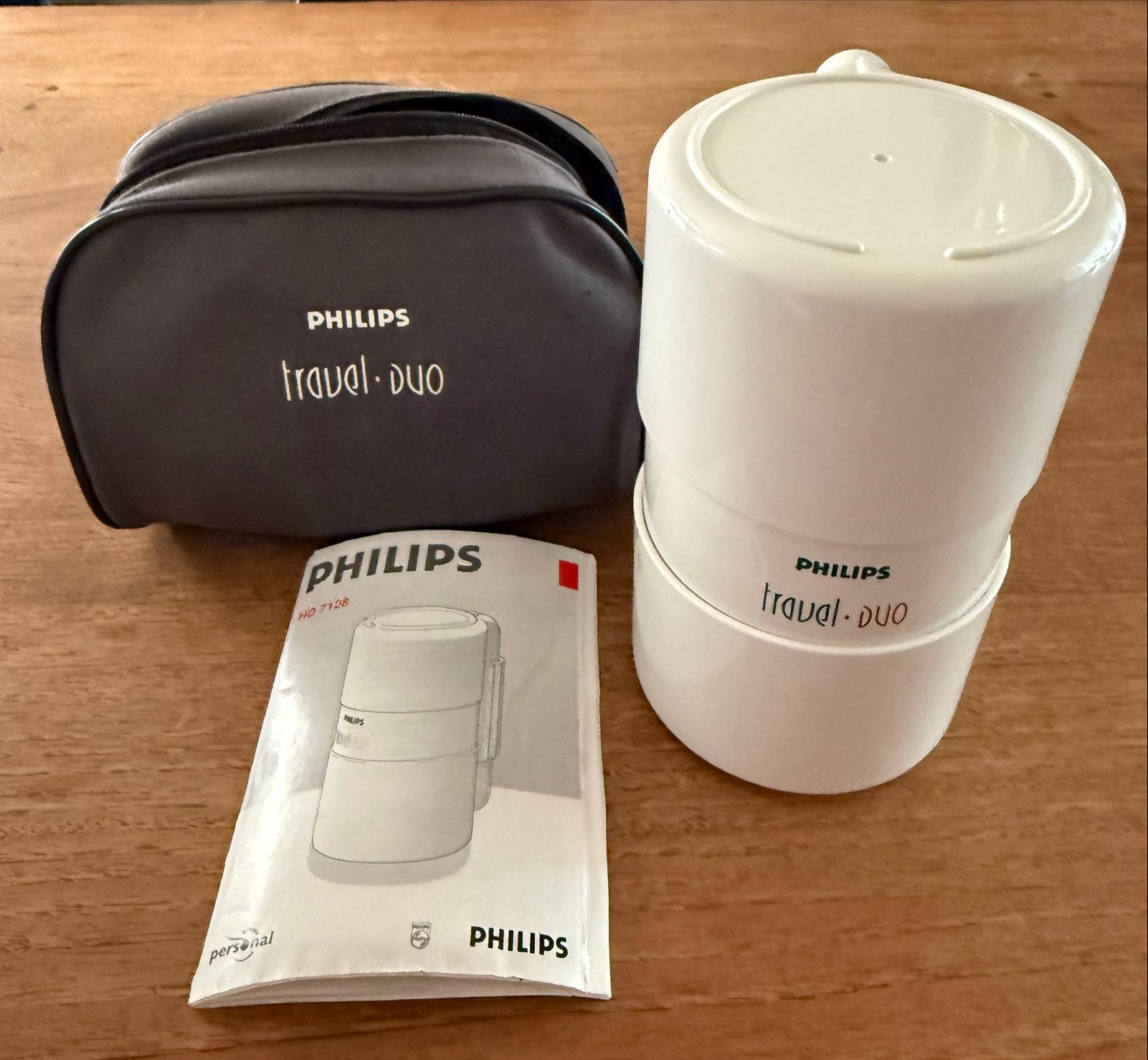 Philips Travel Duo HD 7128 koffiezetapparaat met opberger, Witgoed en Apparatuur, Koffiezetapparaten, Koffiemachine, Gemalen koffie