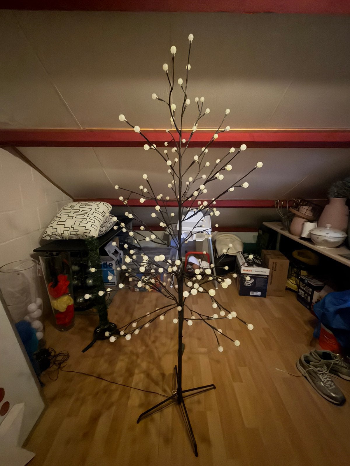 Zwarte kerstboom met lampjes, Diversen, Ophalen, Zo goed als nieuw