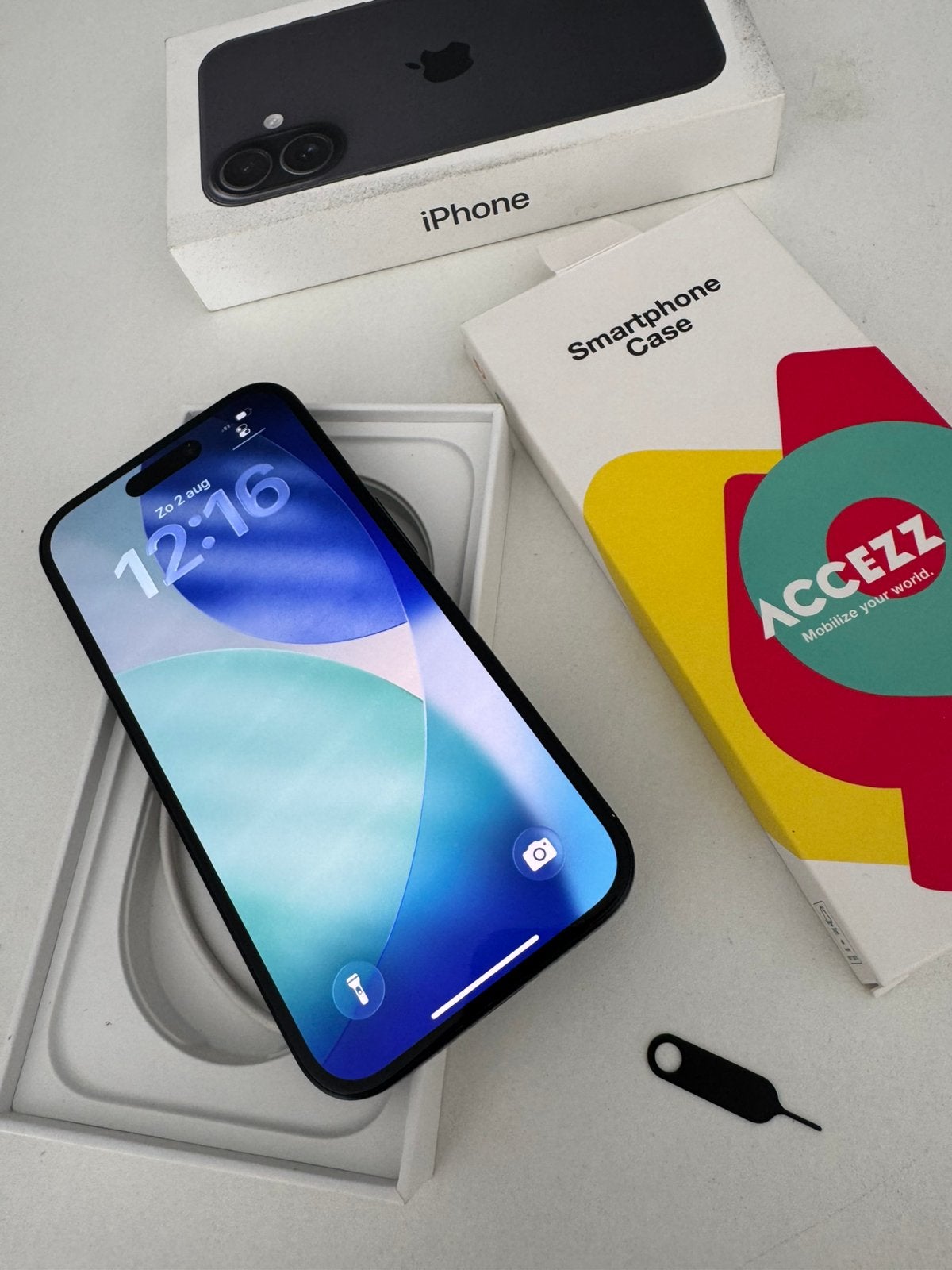 IPHONE 16 SPACE GRAYE 128 GB EN BATTERIJ 100%, Telecommunicatie, Mobiele telefoons | Apple iPhone, 128 GB, Zwart, IPhone 16, Ophalen of Verzenden